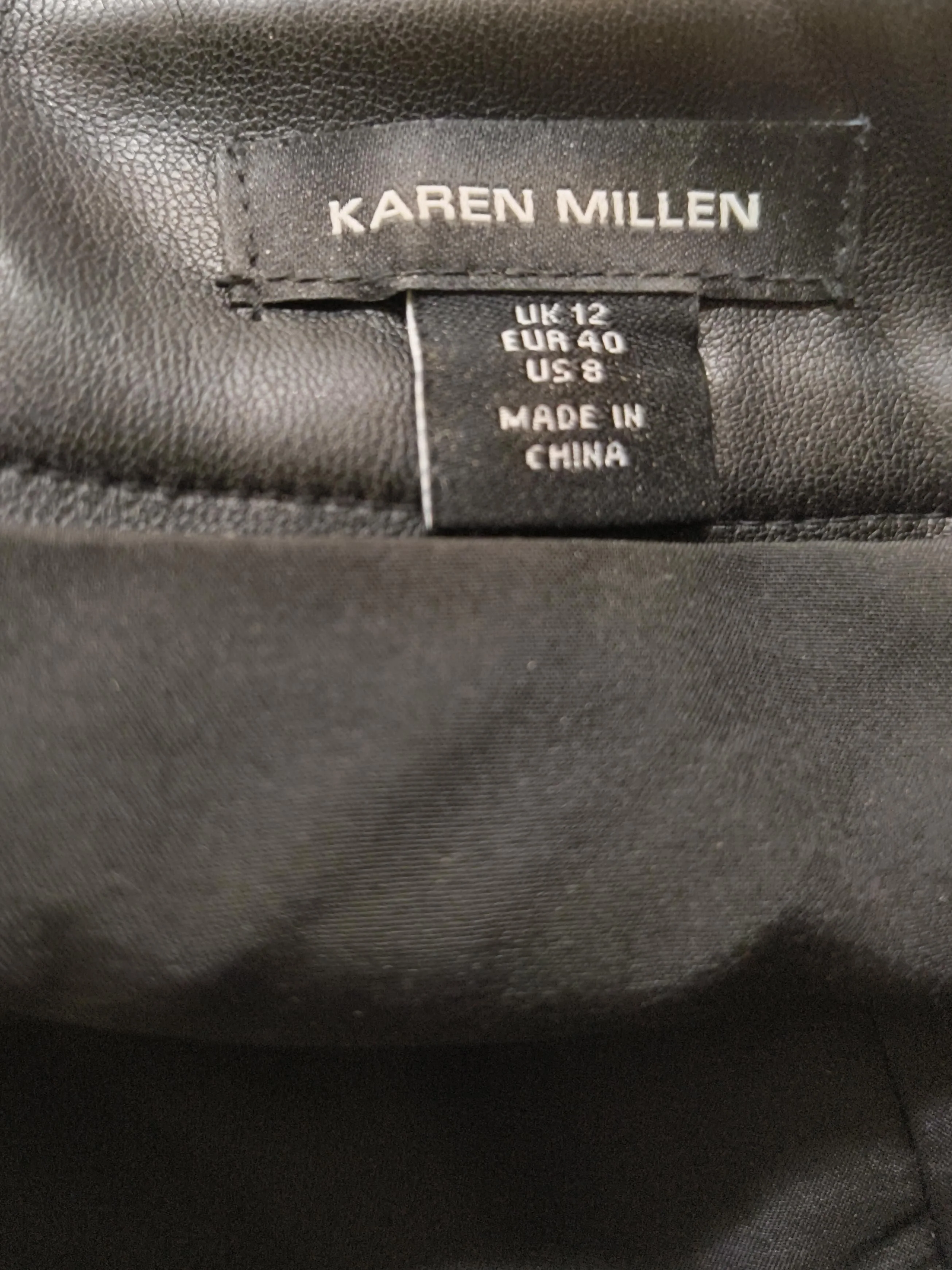 Karen Millen Women's Midi Skirt UK 12 Black Faux Leather - Image 5