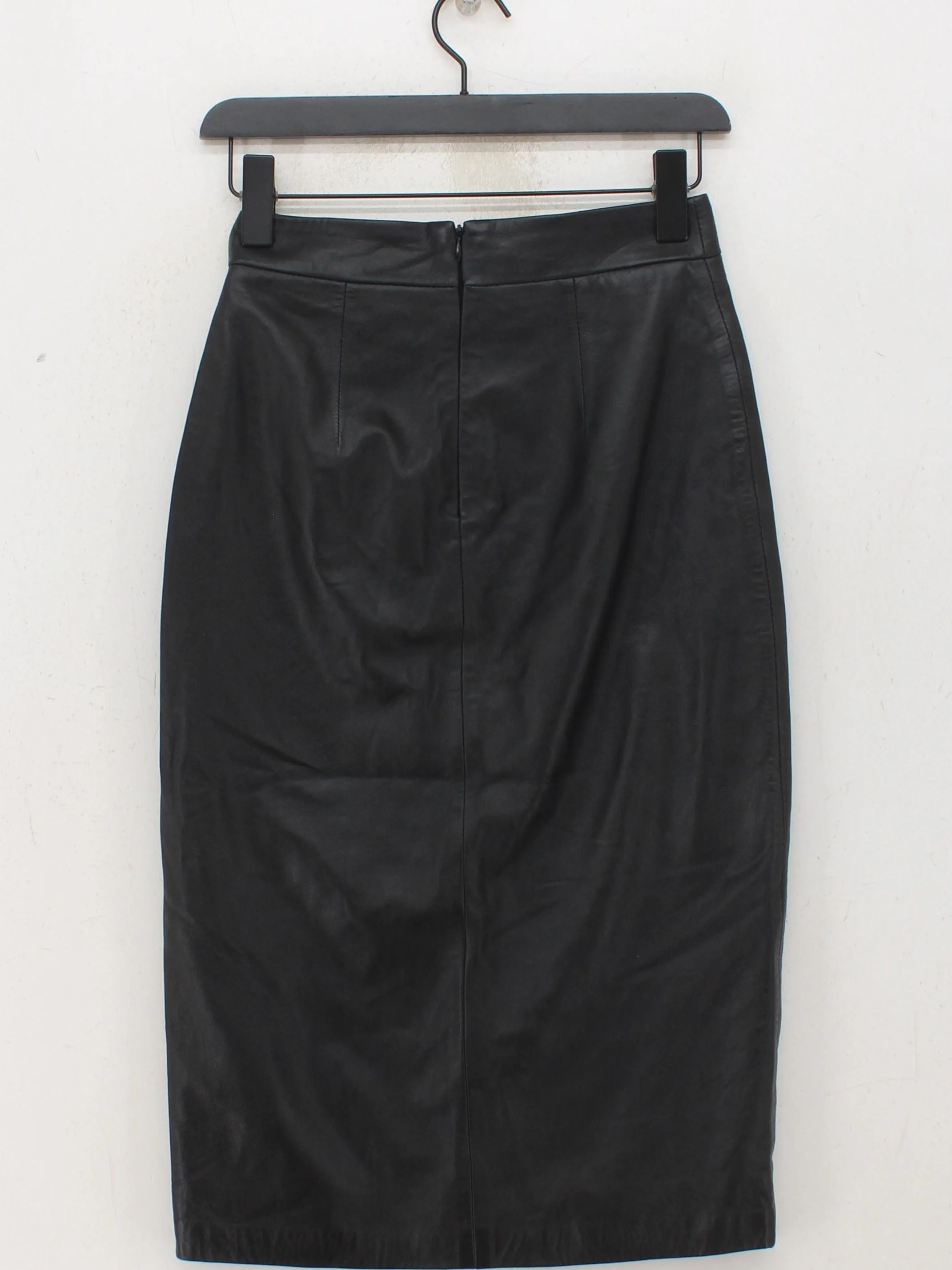 Karen Millen Women's Midi Skirt UK 8 Black Leather - Image 2