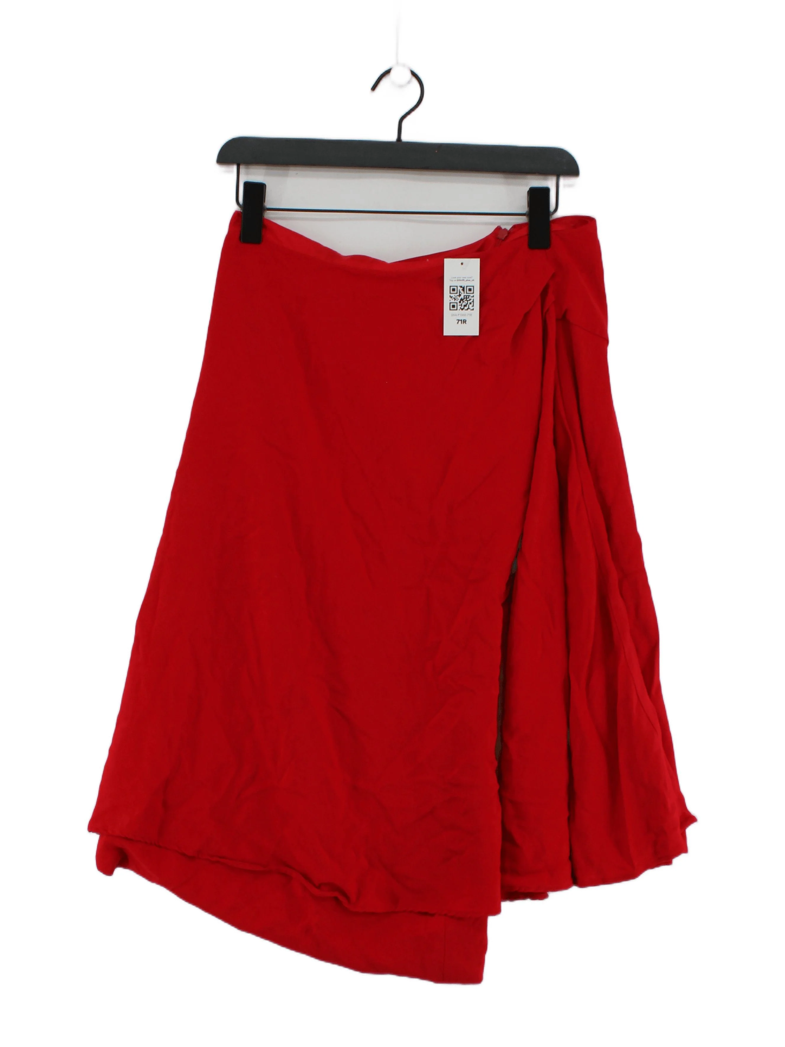 Karen Millen Women's Midi Skirt UK 8 Red Viscose with Elastane Midi A-Line