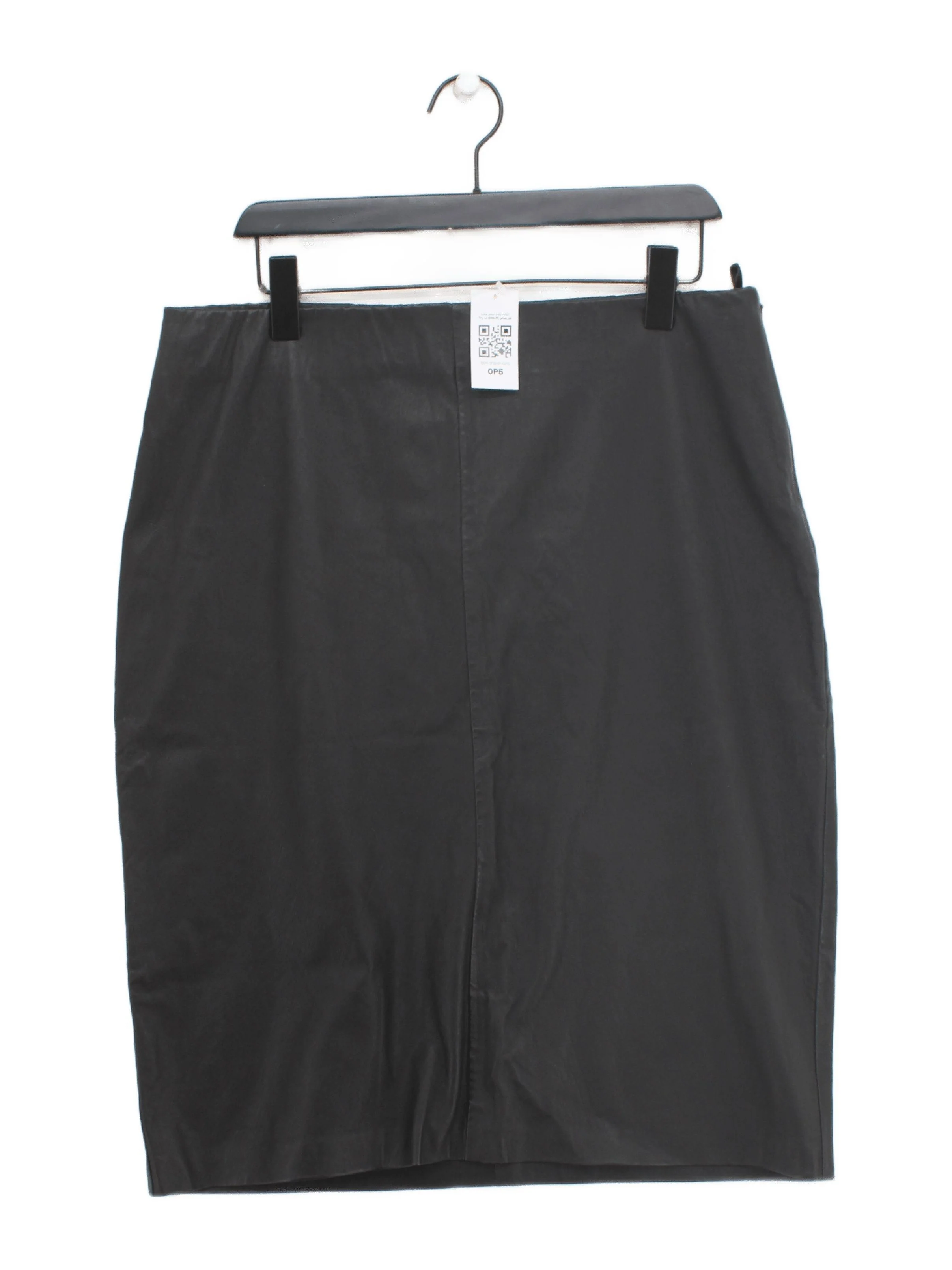 Karen Millen Women's Midi Skirt XL Black 100% Leather Midi Straight & Pencil