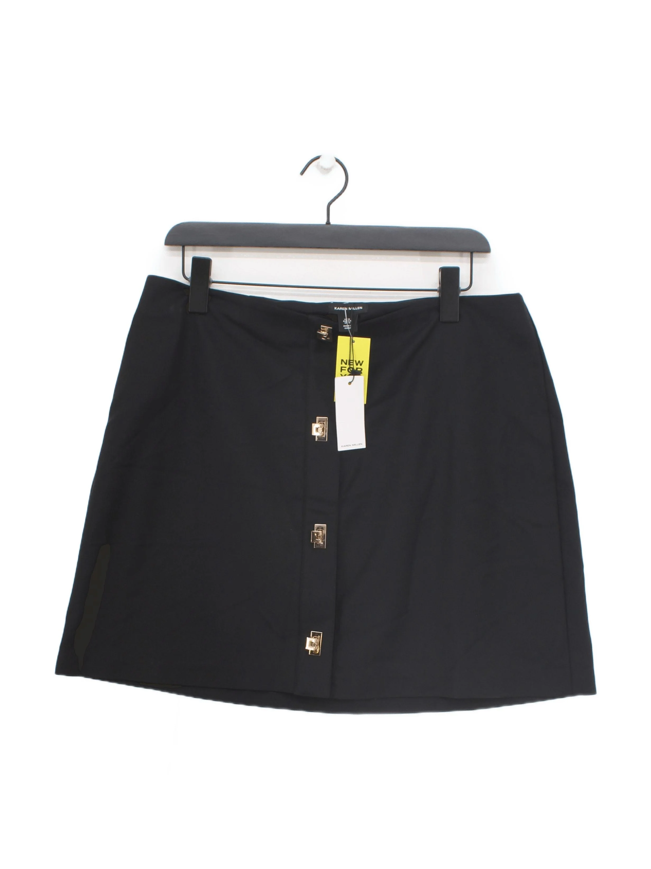 Karen Millen Women's Mini Skirt UK 16 Black Cotton with Polyamide, Elastane Mini