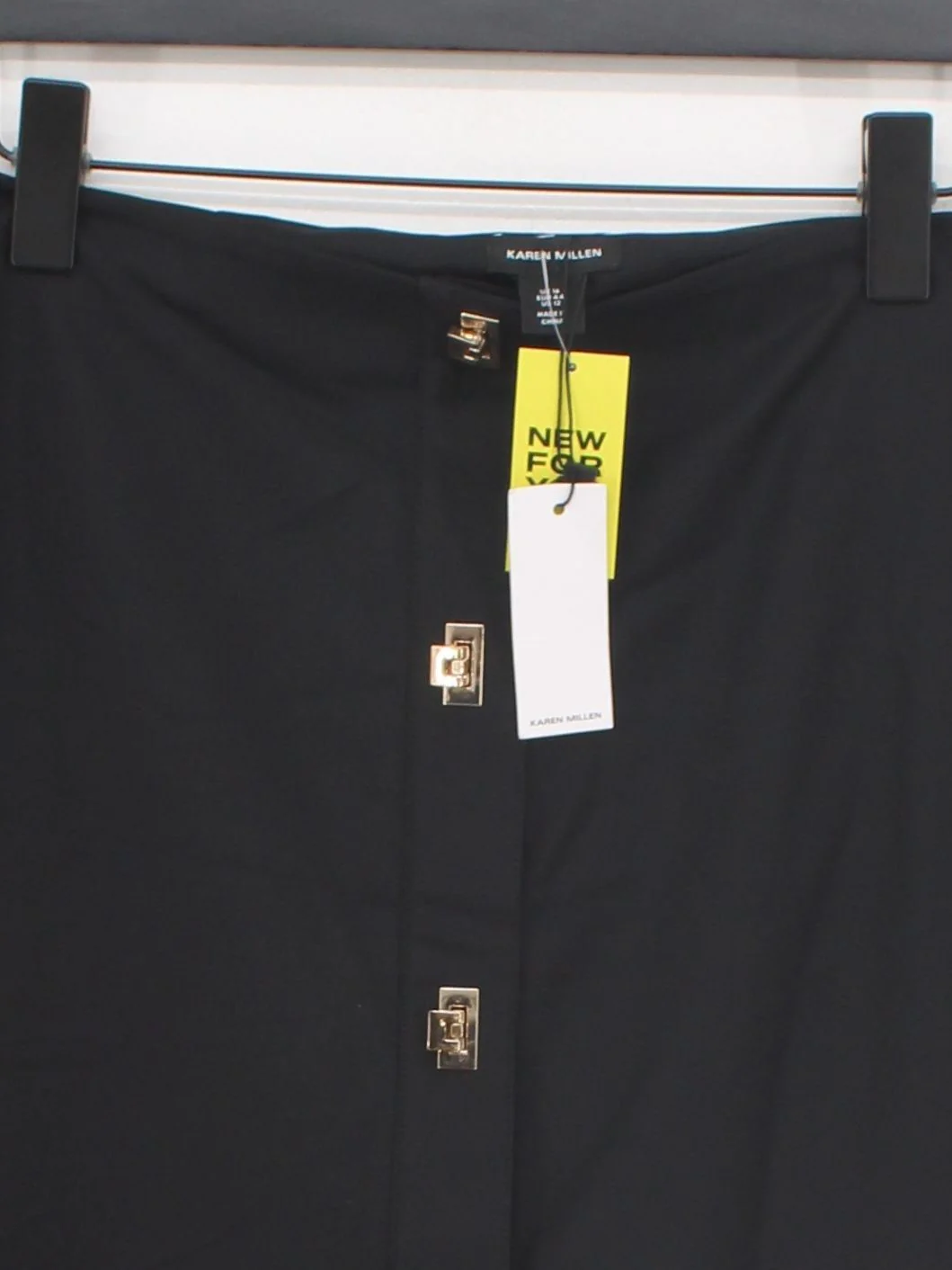 Karen Millen Women's Mini Skirt UK 16 Black Cotton with Polyamide, Elastane Mini - Image 3