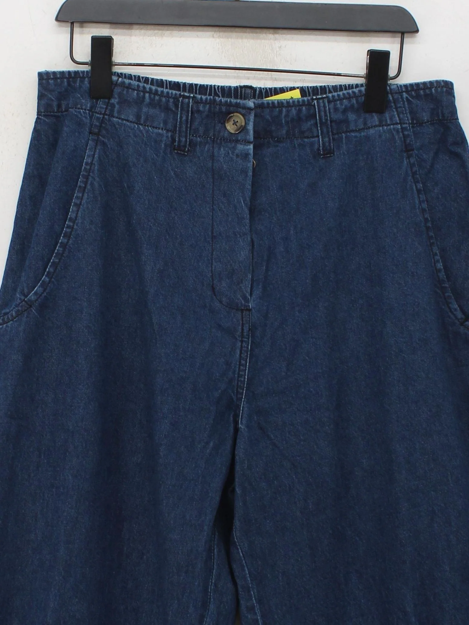 Kate Barton Women's Trousers UK 16 Blue 100% Cotton Wide-Leg Cropped - Image 3