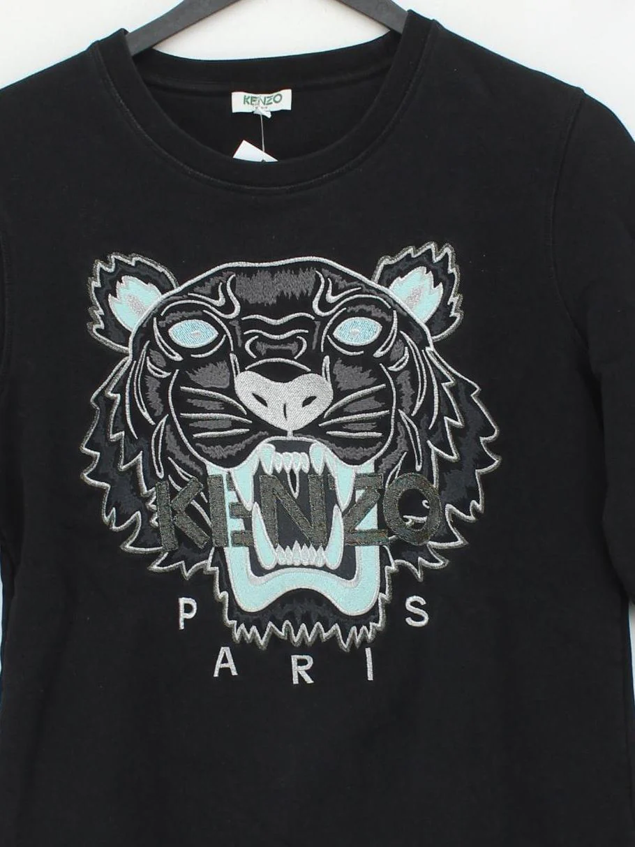 Kenzo Men's Hoodie M Black Graphic 100% Cotton Pullover - Image 3