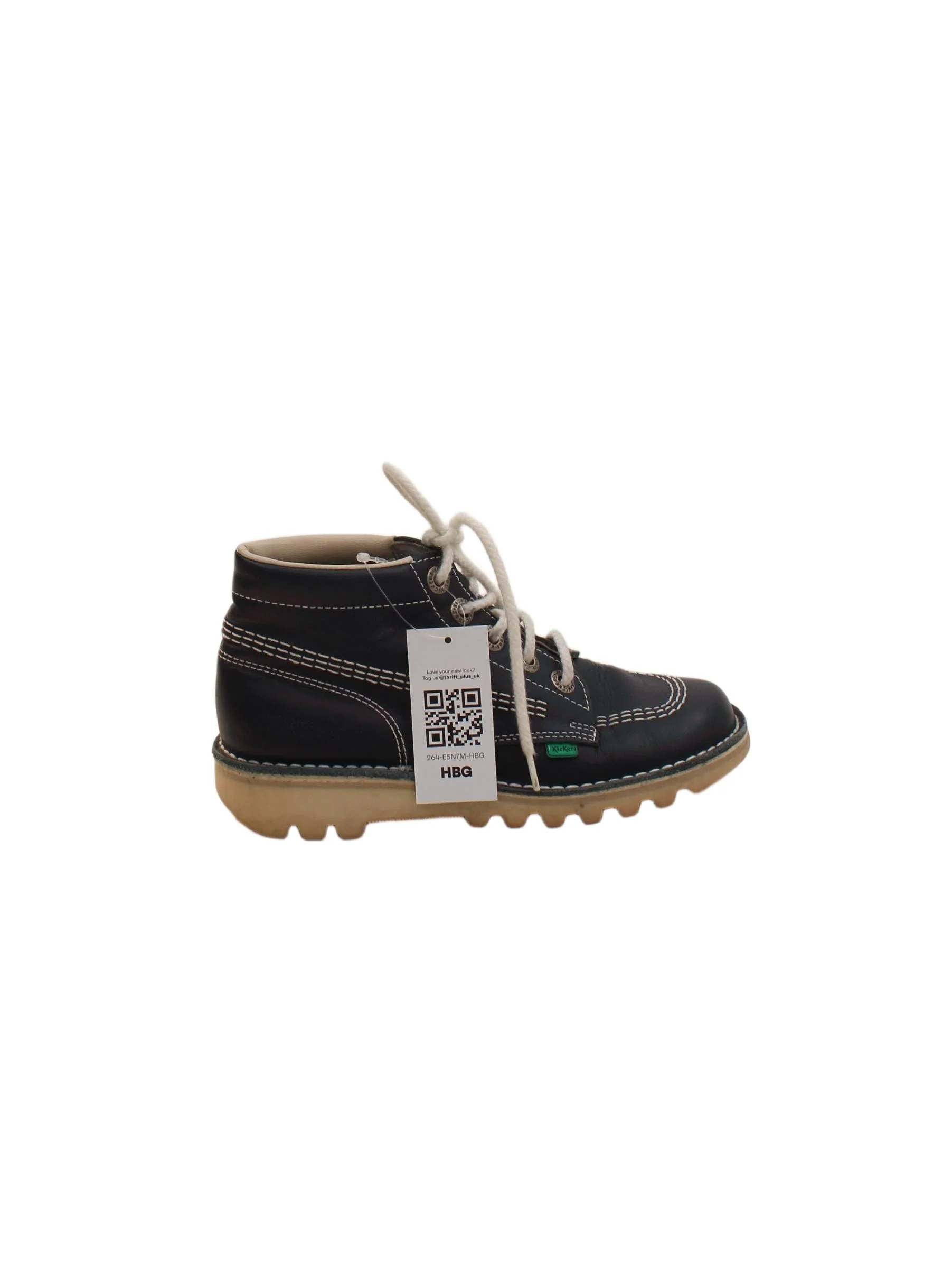 Kickers Women's Boots UK 2.5 Black 100% Leather Combat