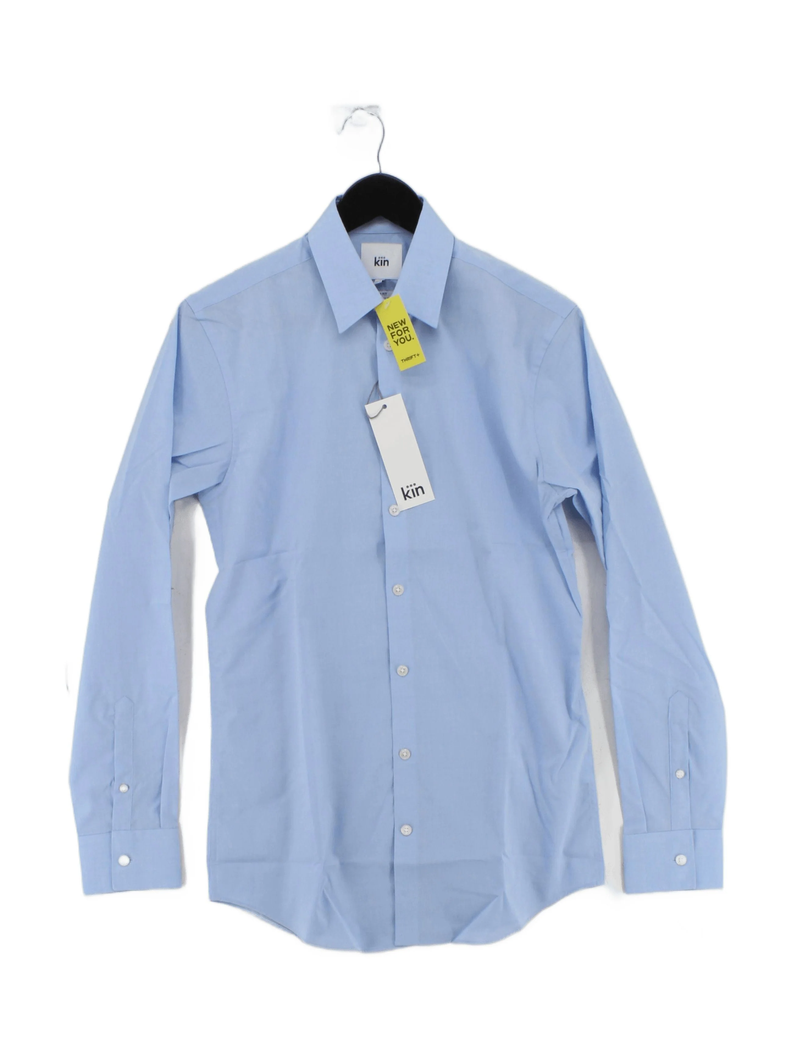 Kin Men's Shirt Collar: 14.5 in Blue Cotton with Elastane Basic