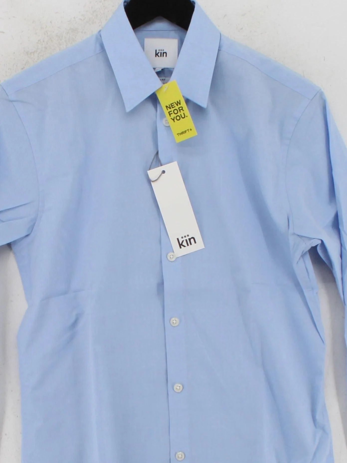 Kin Men's Shirt Collar: 14.5 in Blue Cotton with Elastane Basic - Image 3