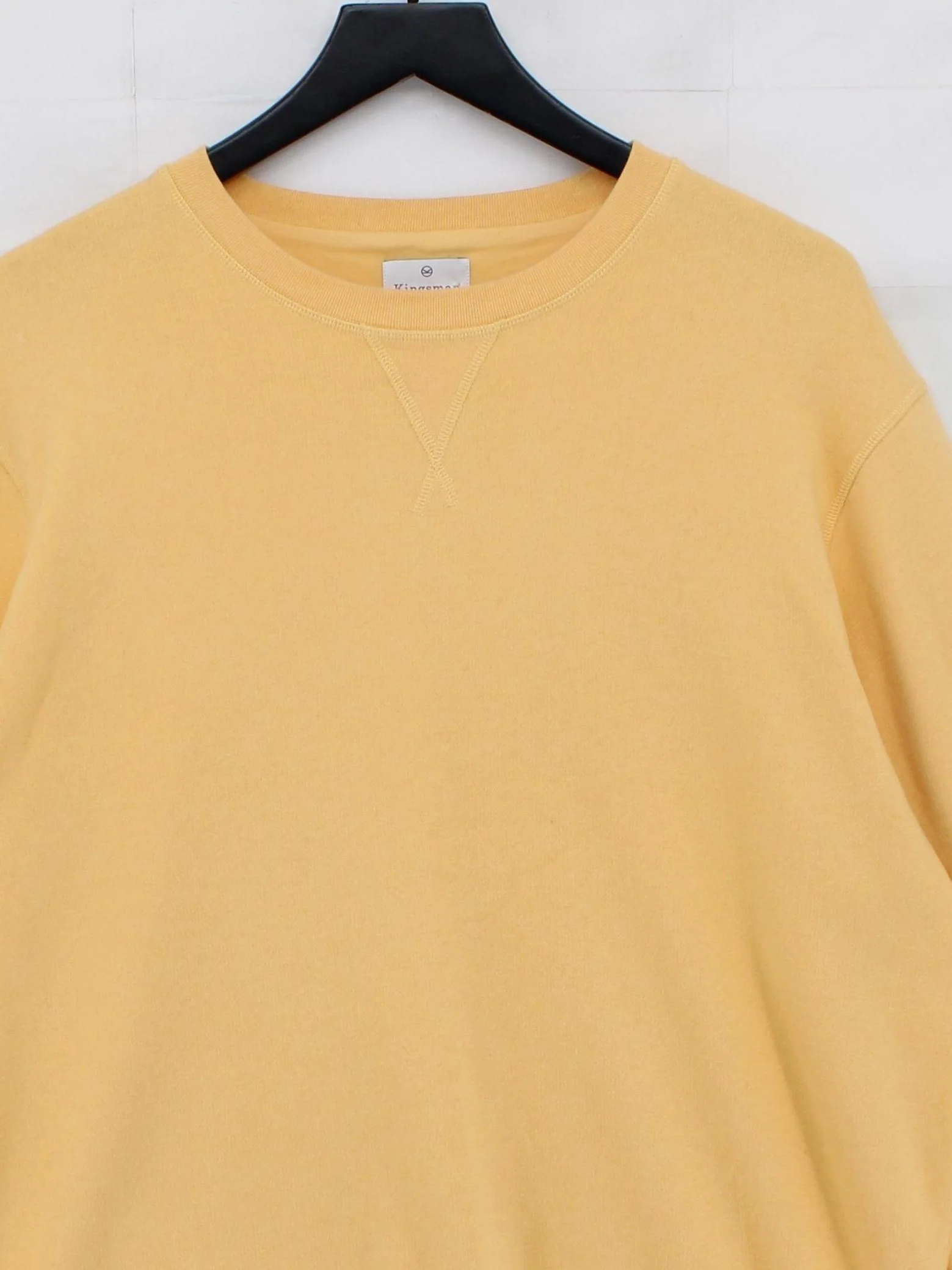 KINGSMAN Men's Hoodie XXL Yellow Cotton with Cashmere Pullover - Image 3