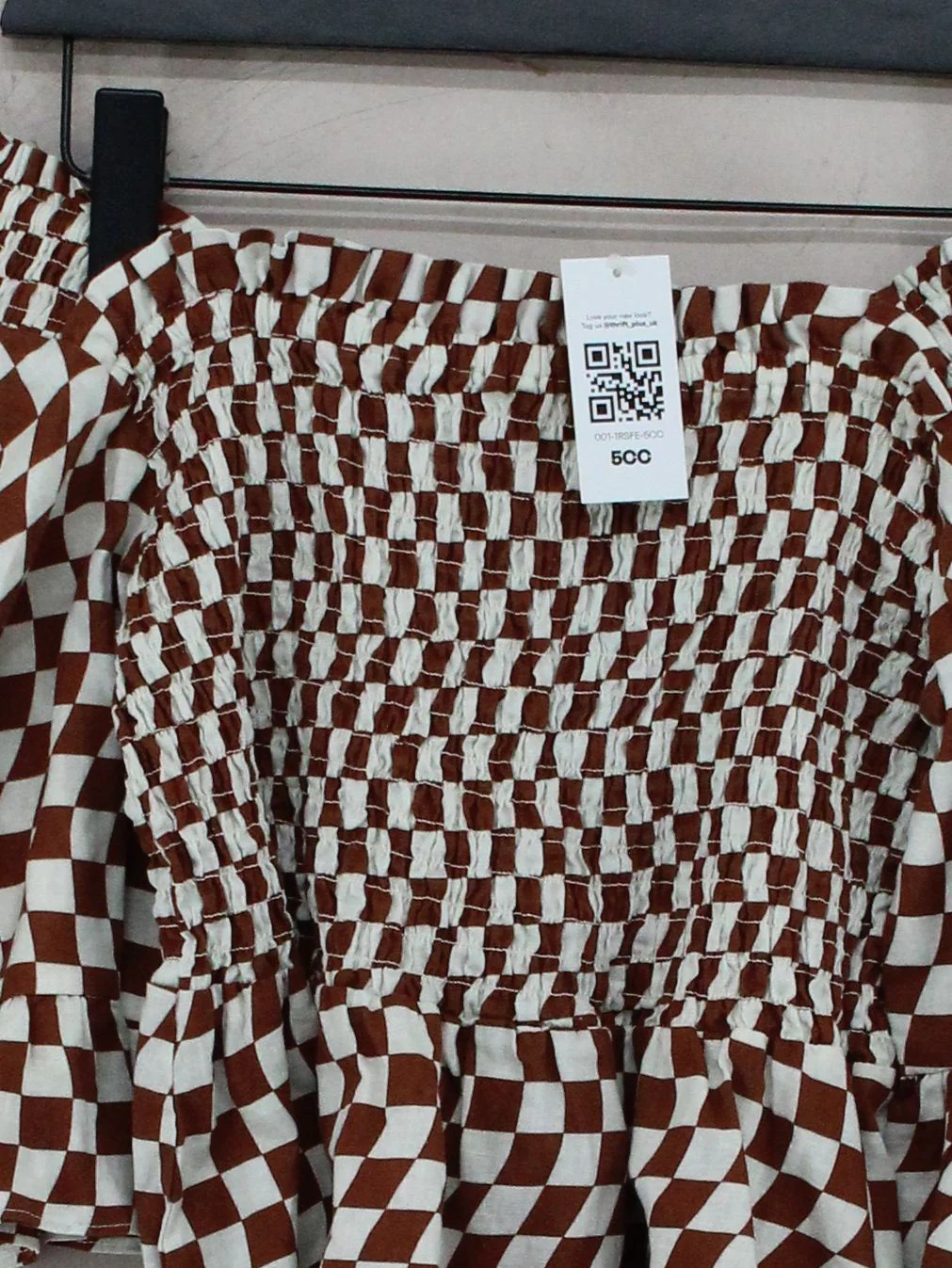 Kitri Women's Top UK 14 Brown Linen with Cotton Cropped - Image 3