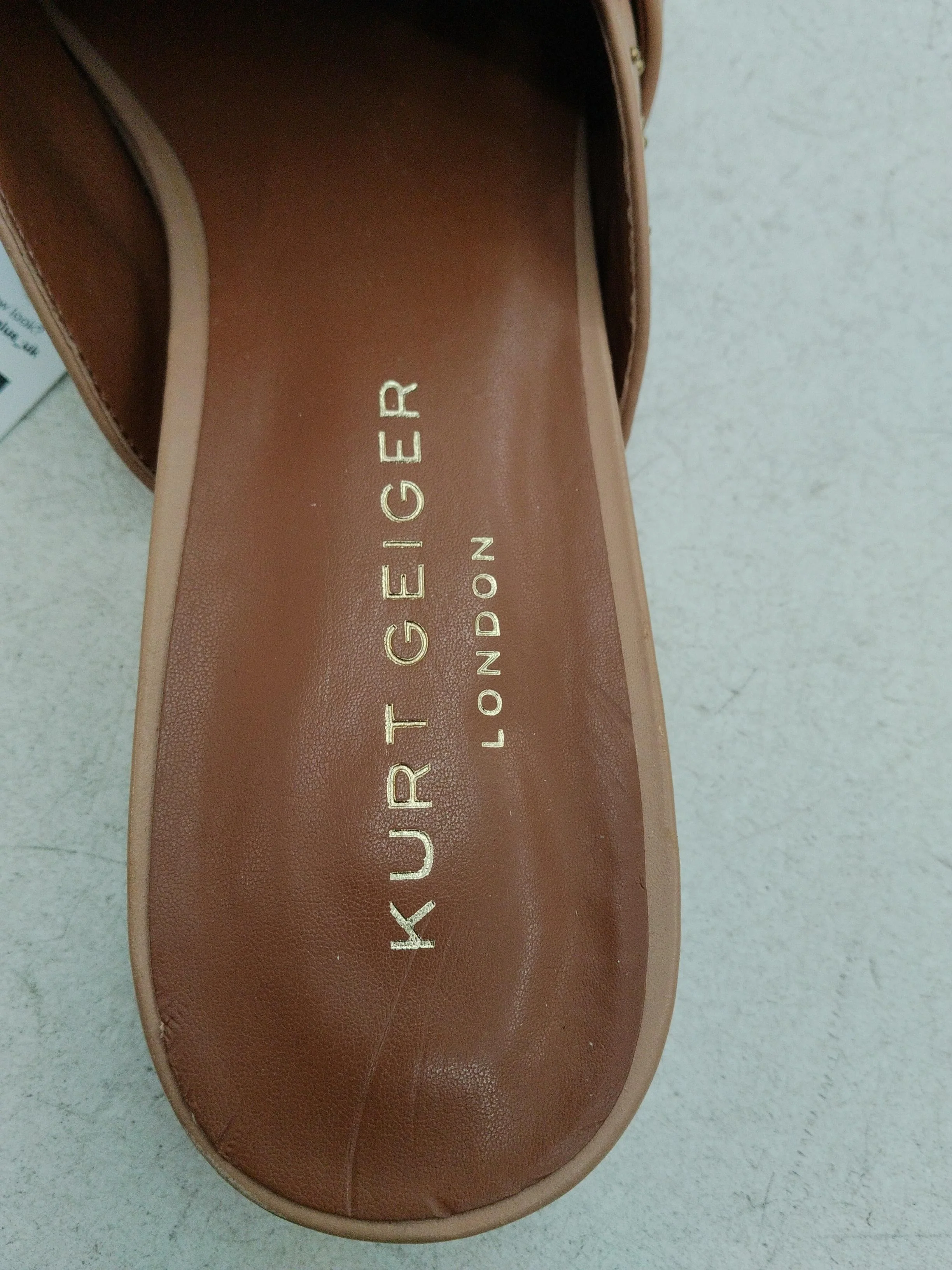Kurt Geiger Women's Flat Shoes UK 7 Tan 100% Faux Leather Slider - Image 6