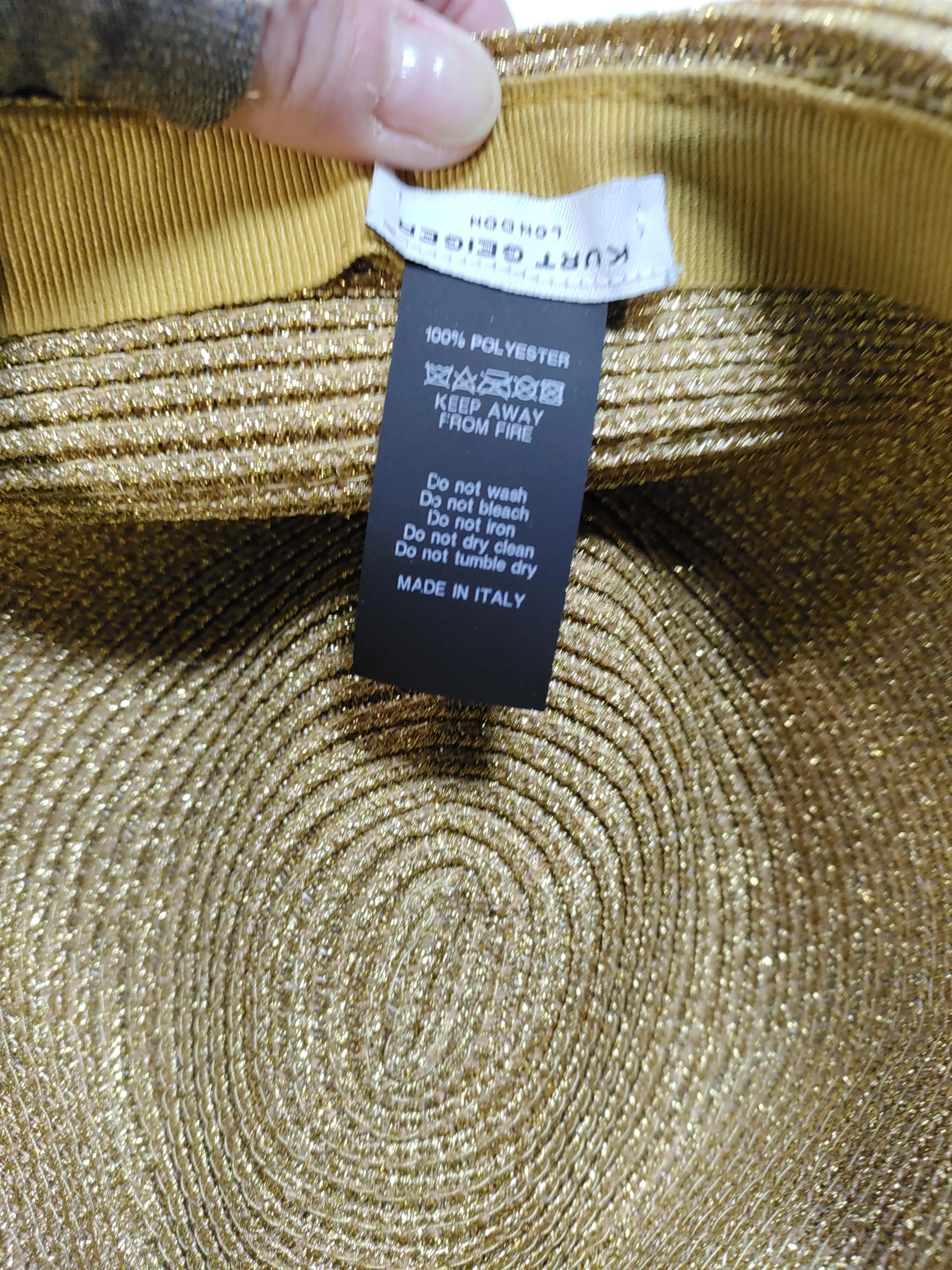 Kurt Geiger Women's Hat M Gold 100% Polyester Sun Hat - Image 6