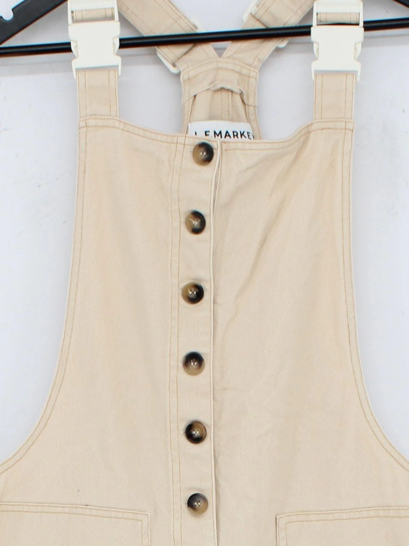 L.F. Markey Women's Jumpsuit UK 12 Cream 100% Cotton Wide-Leg Jumpsuit - Image 3