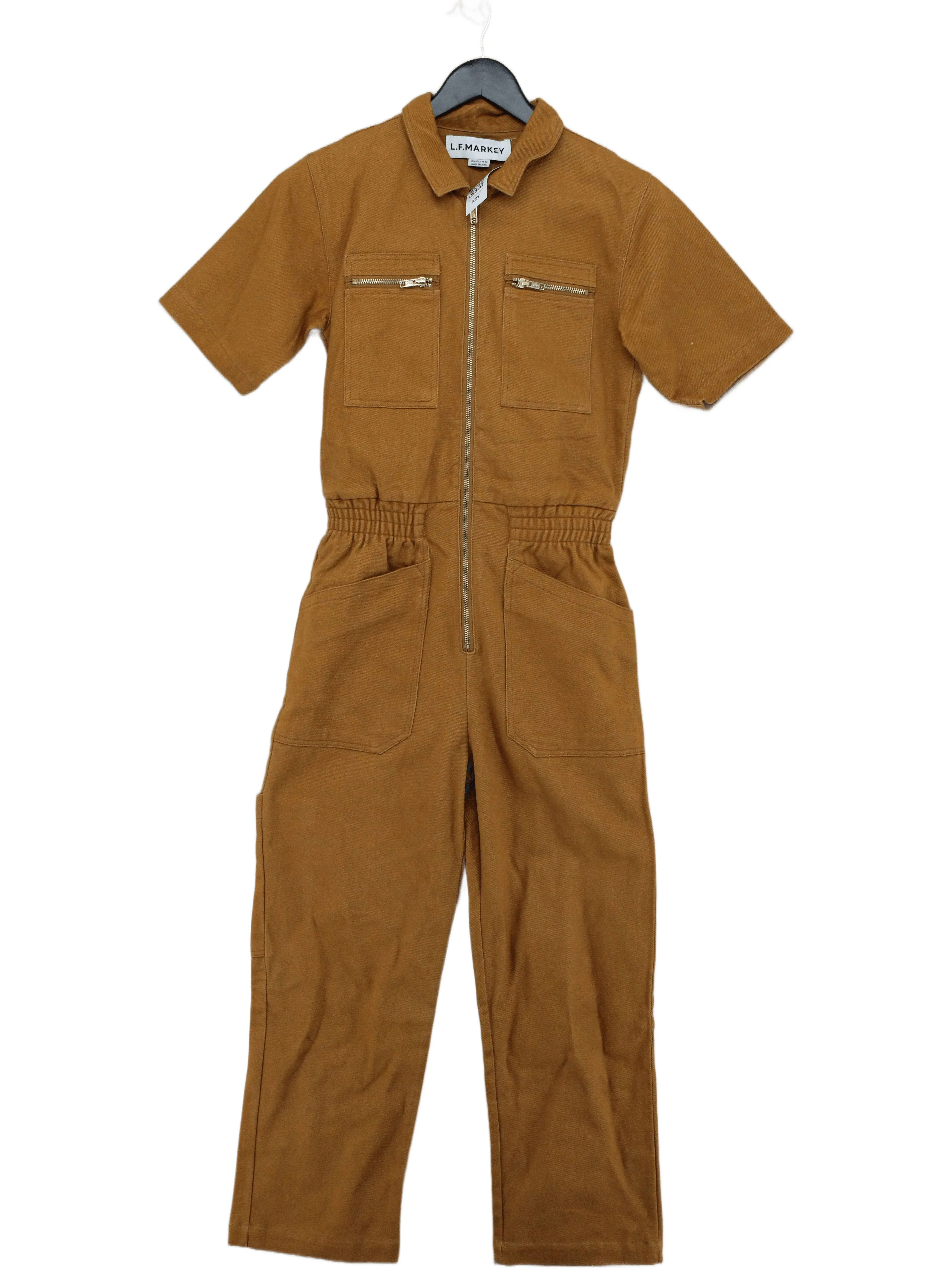 L.F. Markey Women's Jumpsuit UK 6 Tan 100% Cotton Straight Jumpsuit