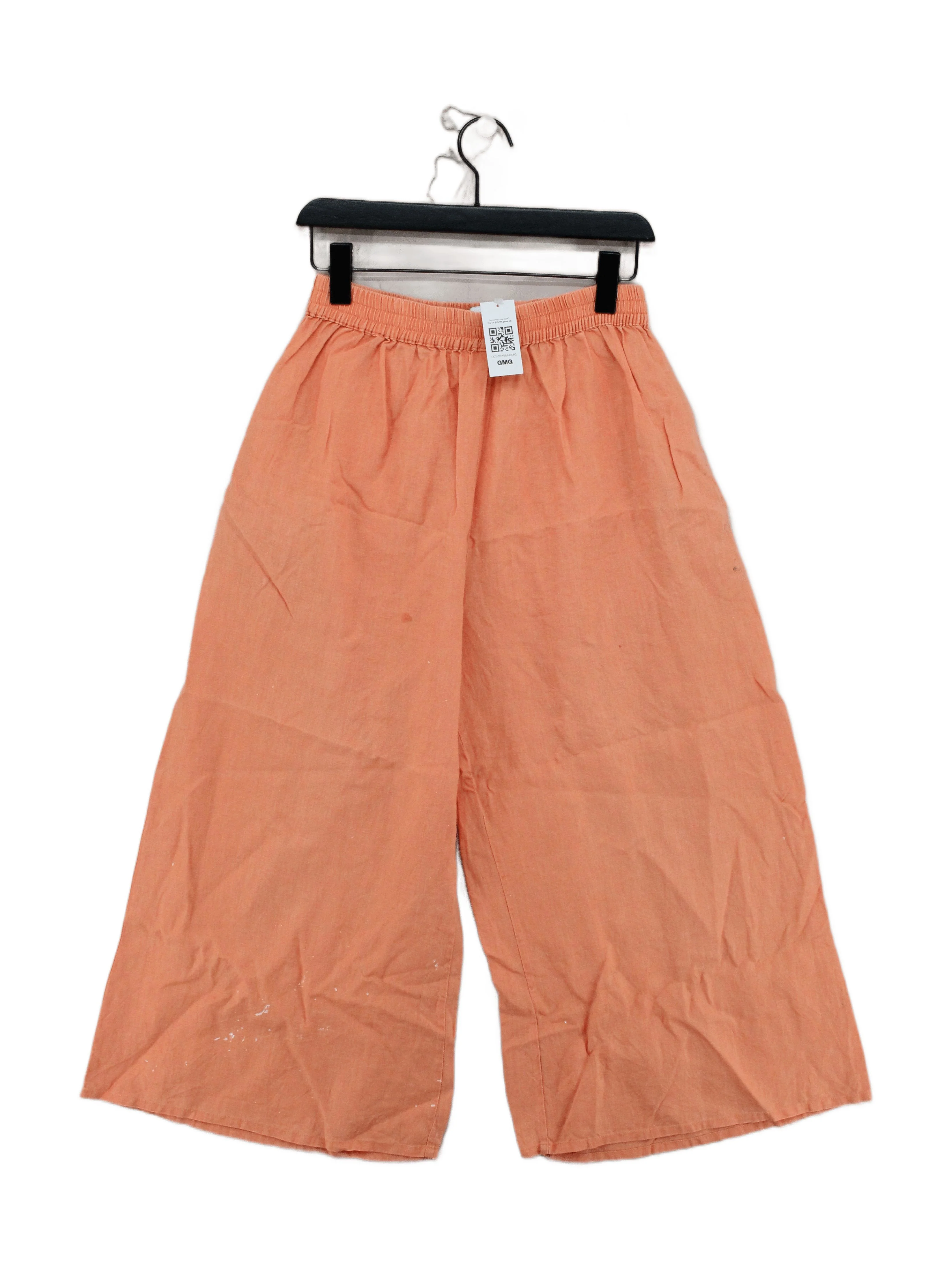 L.F. Markey Women's Trousers UK 14 Orange 100% Other Wide-Leg Cropped