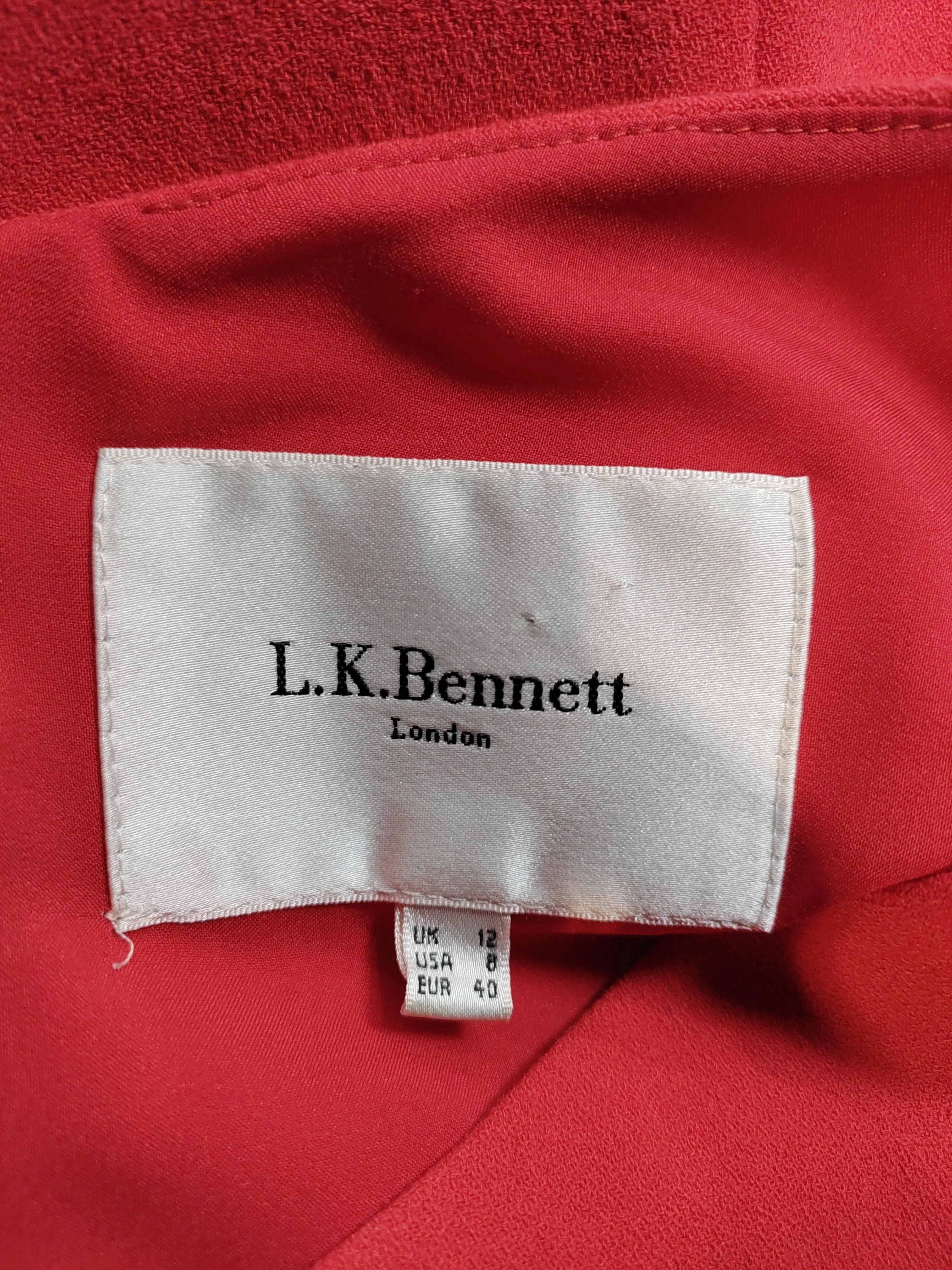 L.K. Bennett A-Line Midi Dress UK12 in Red - Image 6