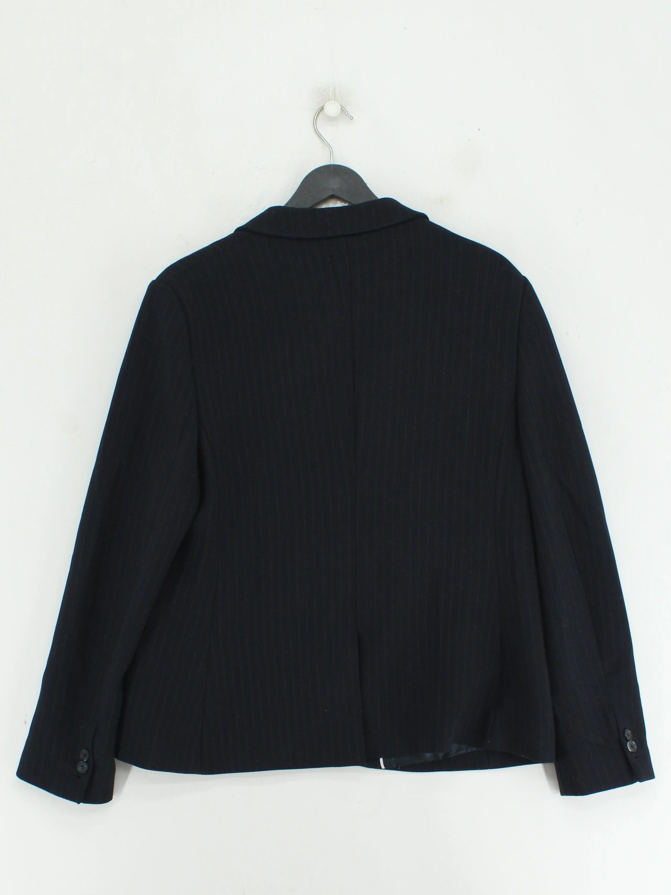 L.K. Bennett Women's Blazer UK 16 Black Striped 100% Other Overcoat - Image 2
