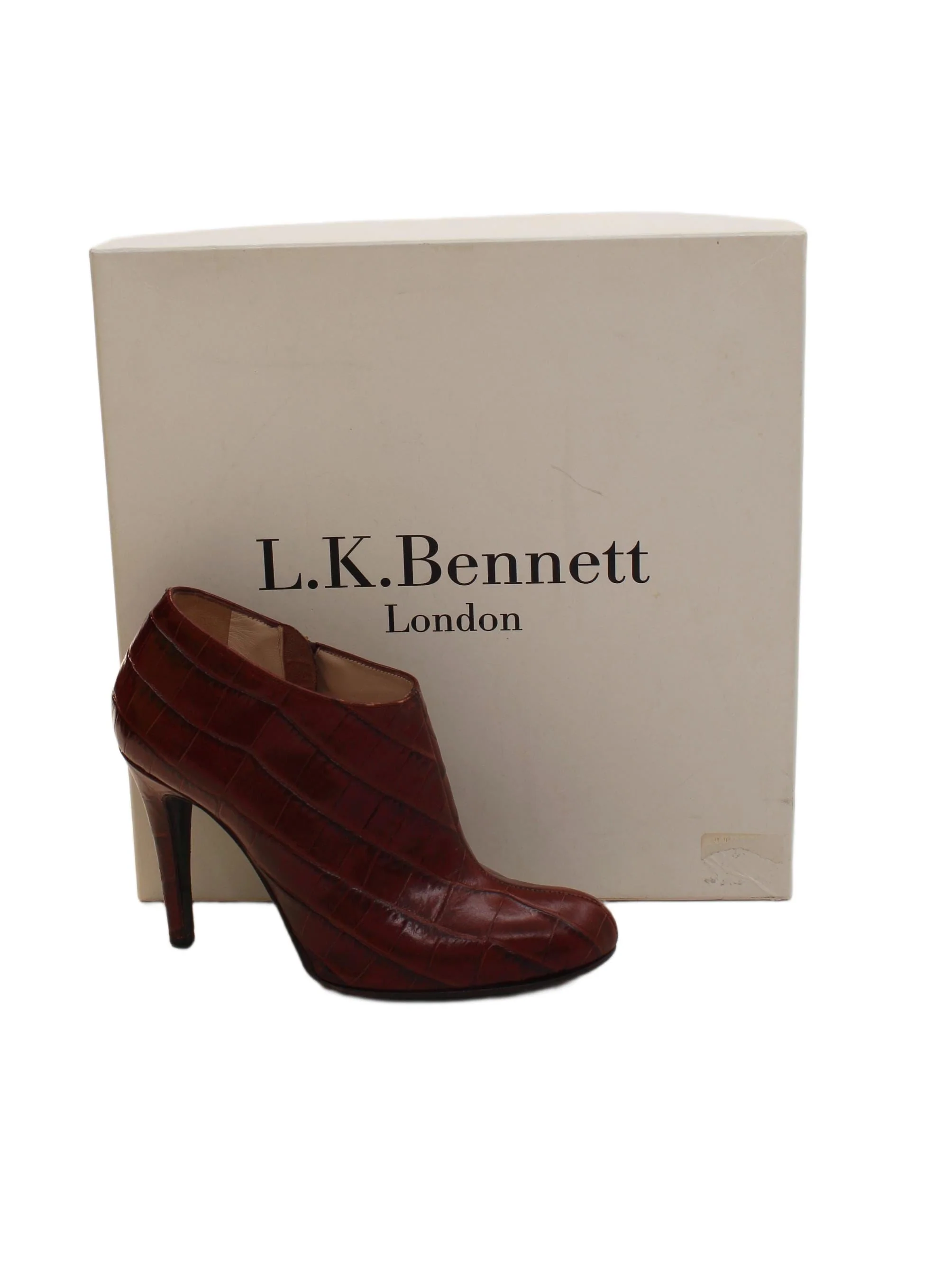 L.K. Bennett Women's Boots UK 5 Brown Animal Print 100% Leather Combat