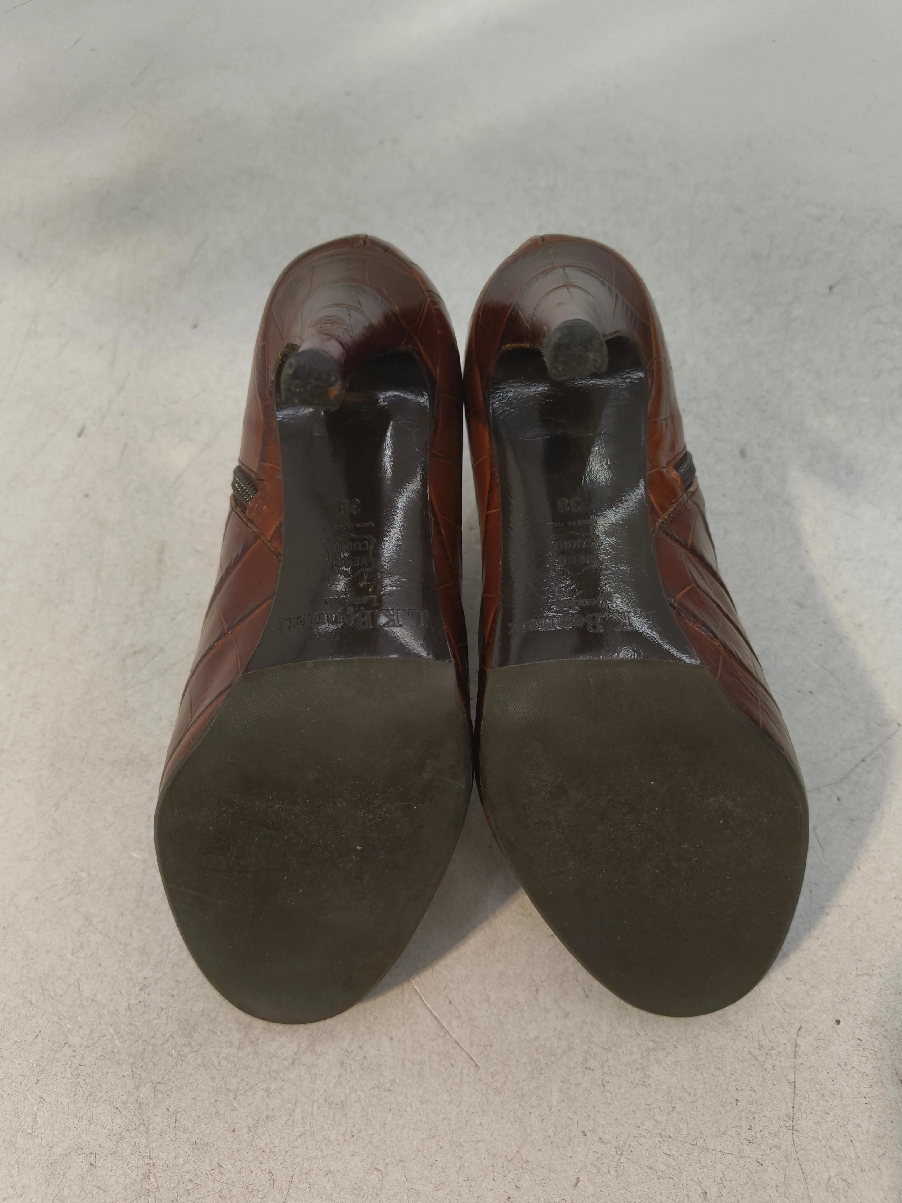 L.K. Bennett Women's Boots UK 5 Brown Animal Print 100% Leather Combat - Image 7