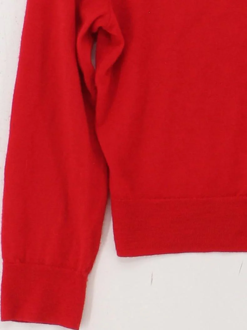 L.K. Bennett Women's Cardigan S Red 100% Wool Round Neck Cardigan - Image 4