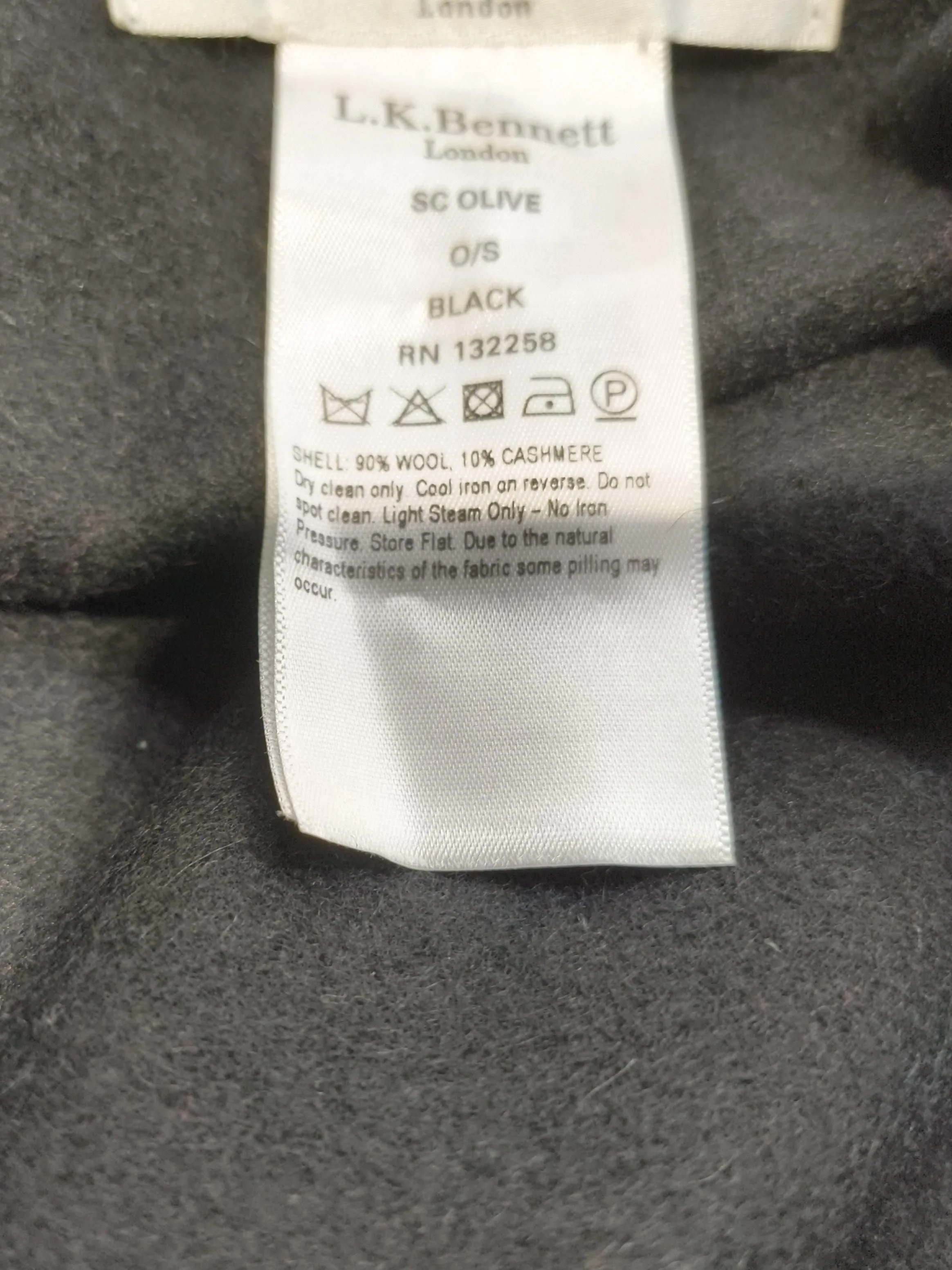 L.K. Bennett Women's Coat Black Wool with Cashmere Overcoat - Image 6