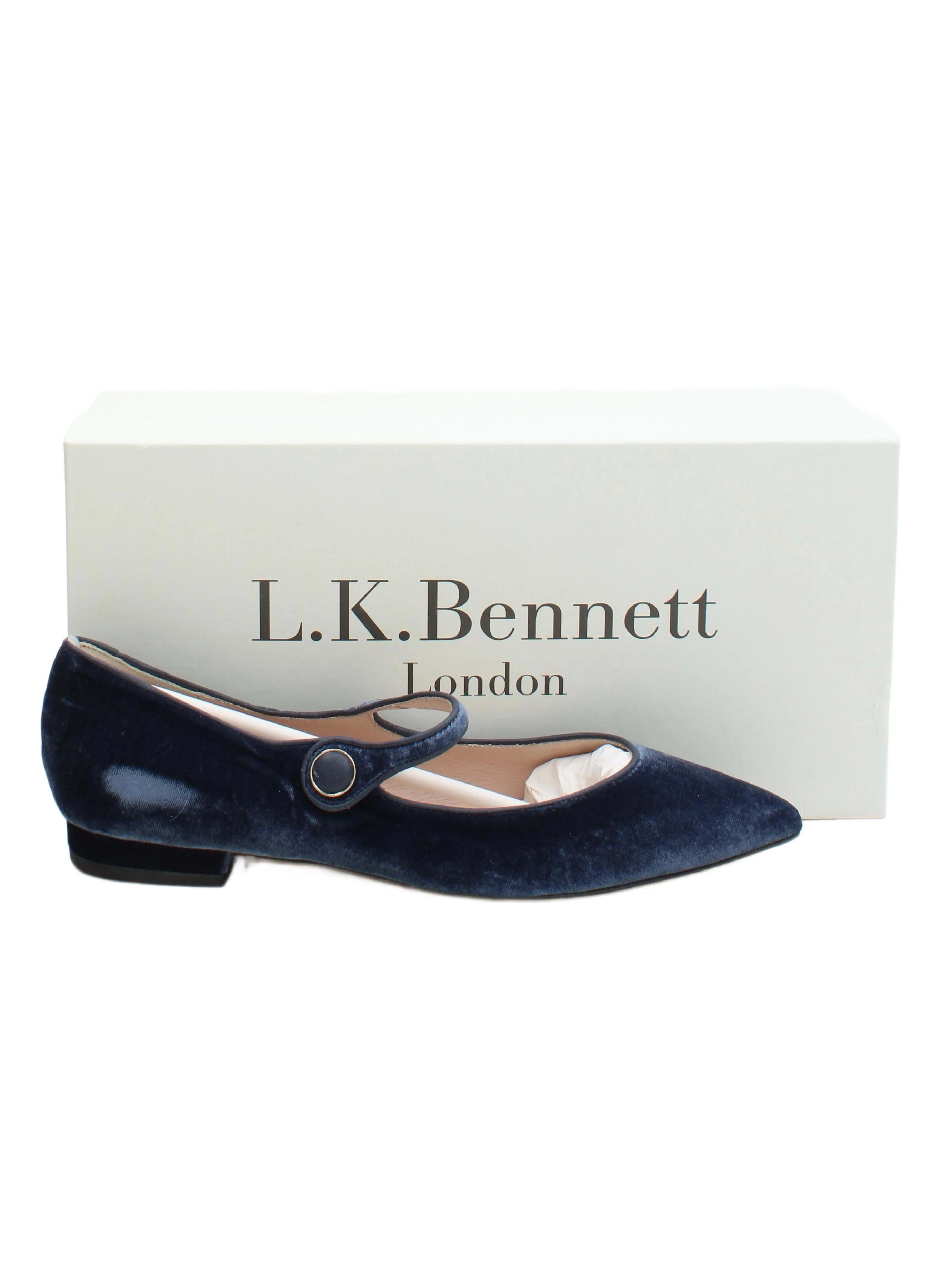 L.K. Bennett Women's Flat Shoes UK 5.5 Blue 100% Other Mary Jane