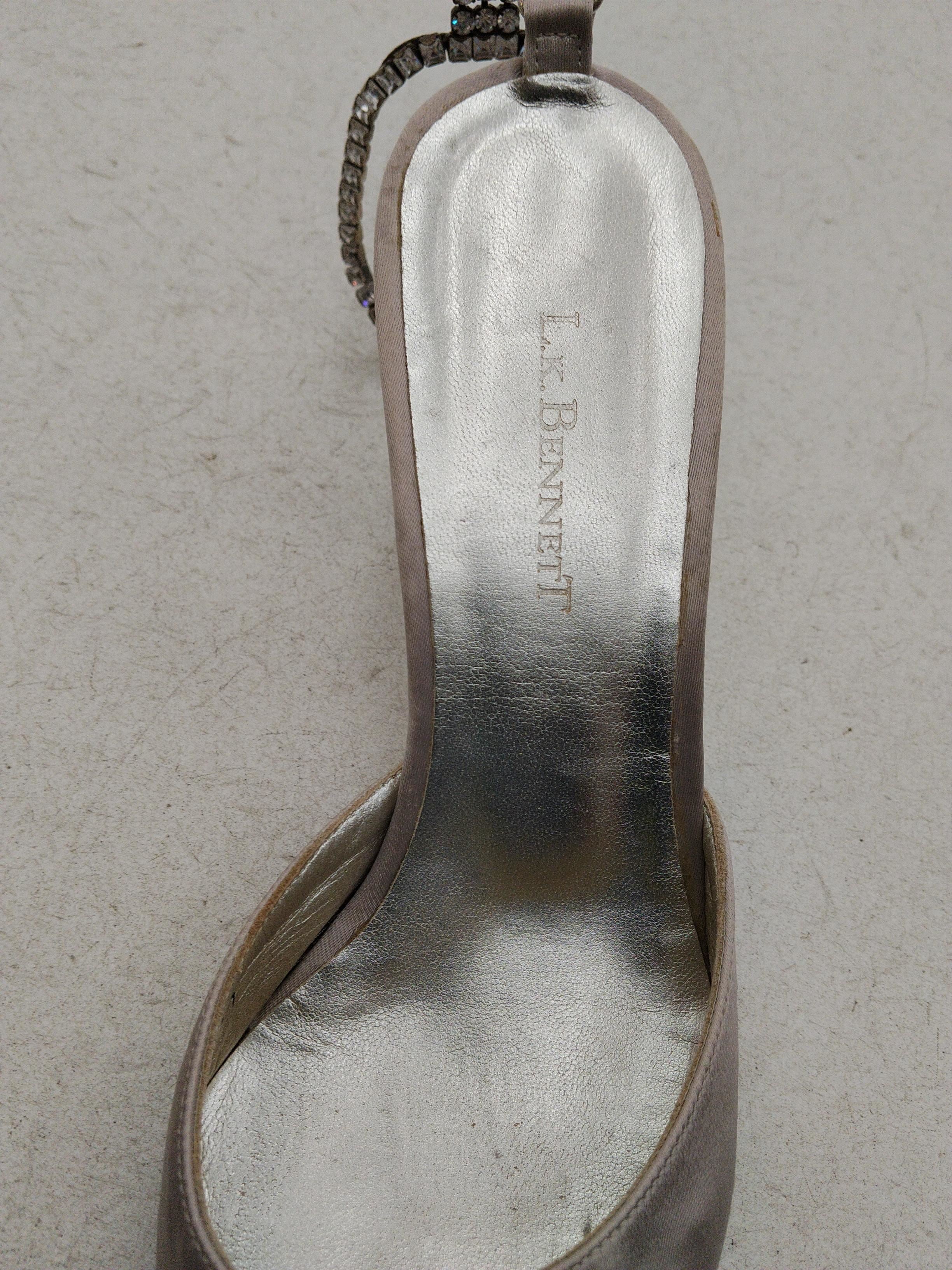 L.K. Bennett Women's Heels UK 4 Cream 100% Polyester Court - Image 6