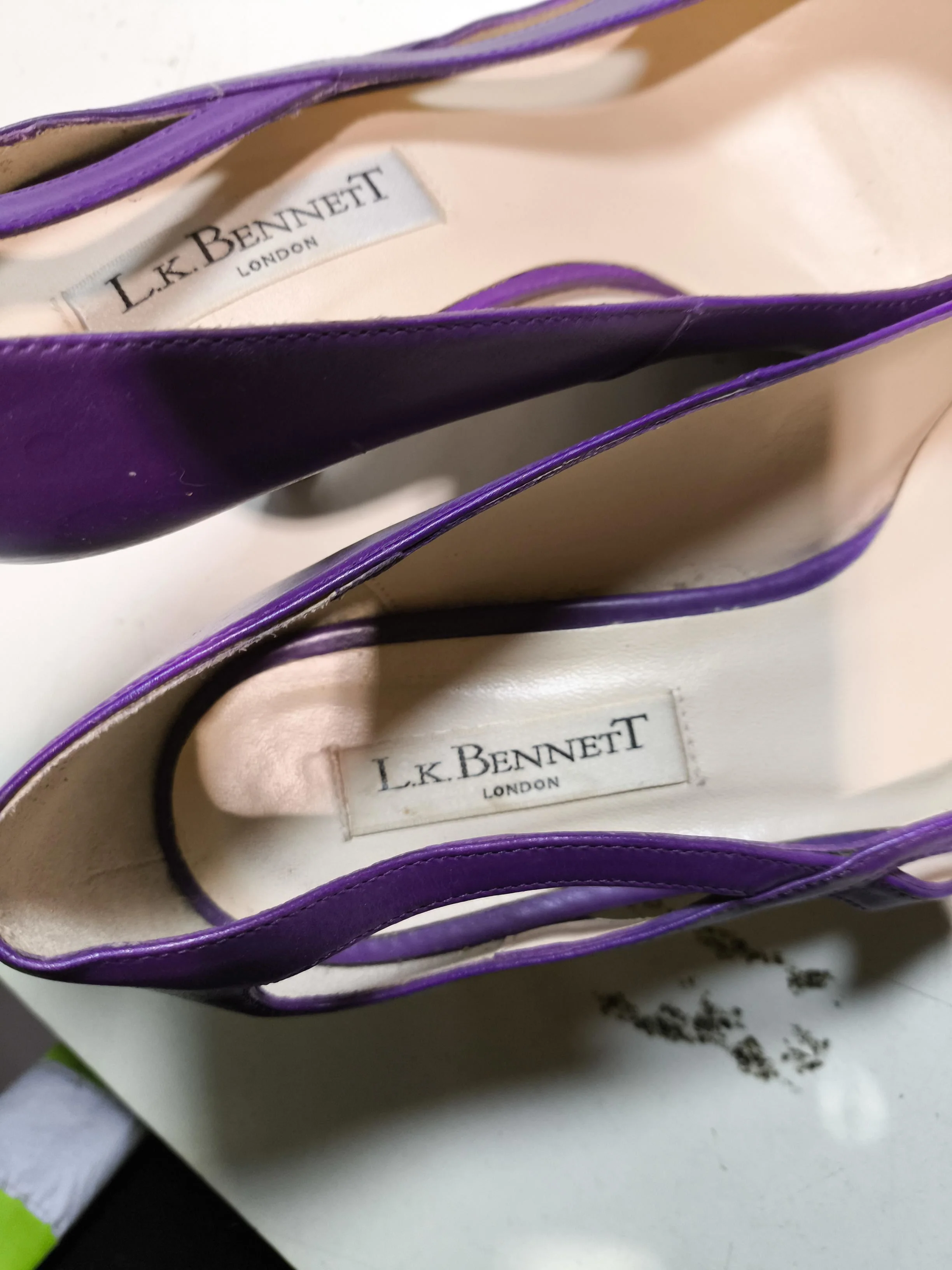 L.K. Bennett Women's Heels UK 5 Purple 100% Leather Court - Image 9