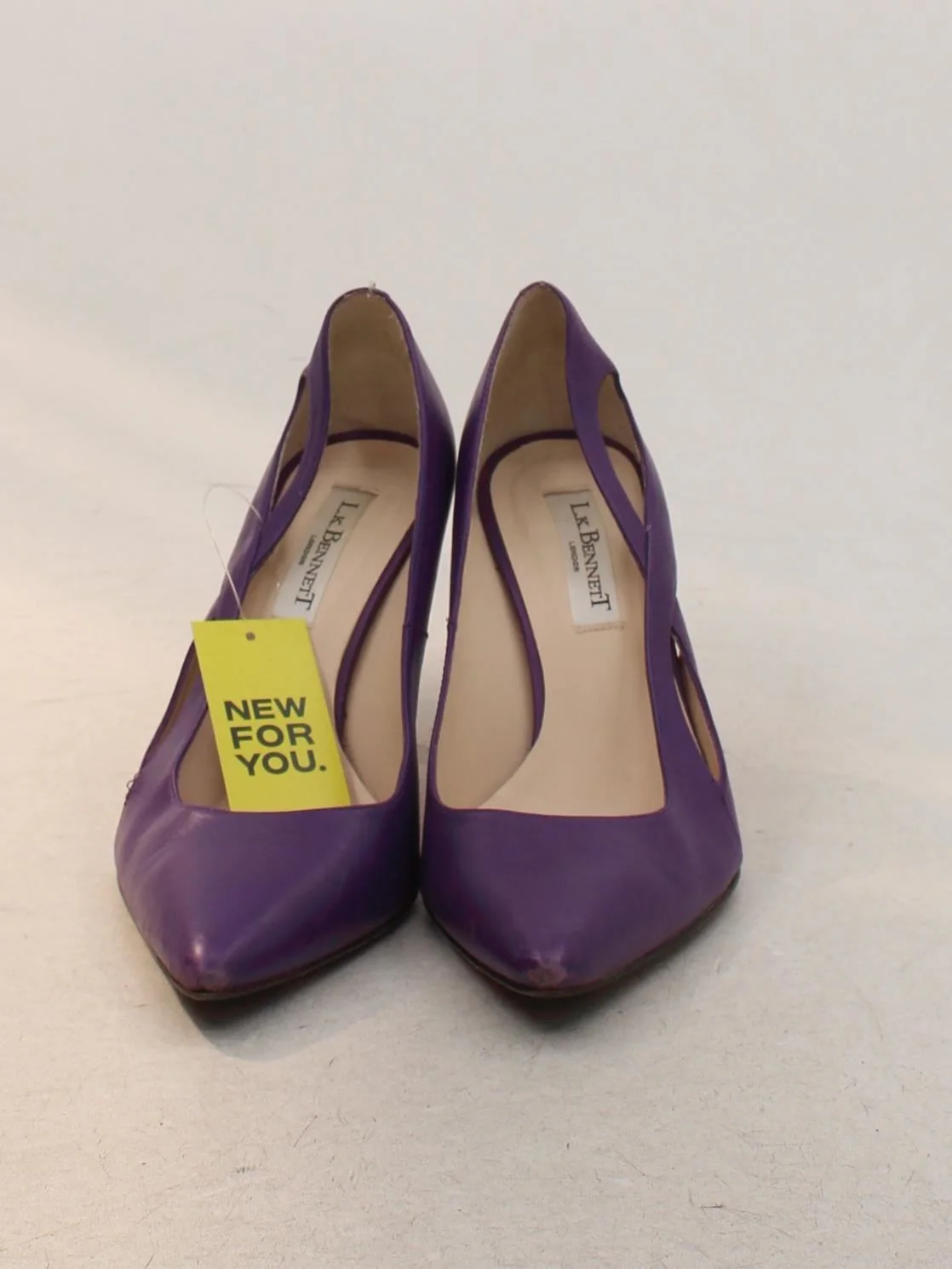 L.K. Bennett Women's Heels UK 5 Purple 100% Leather Court - Image 2
