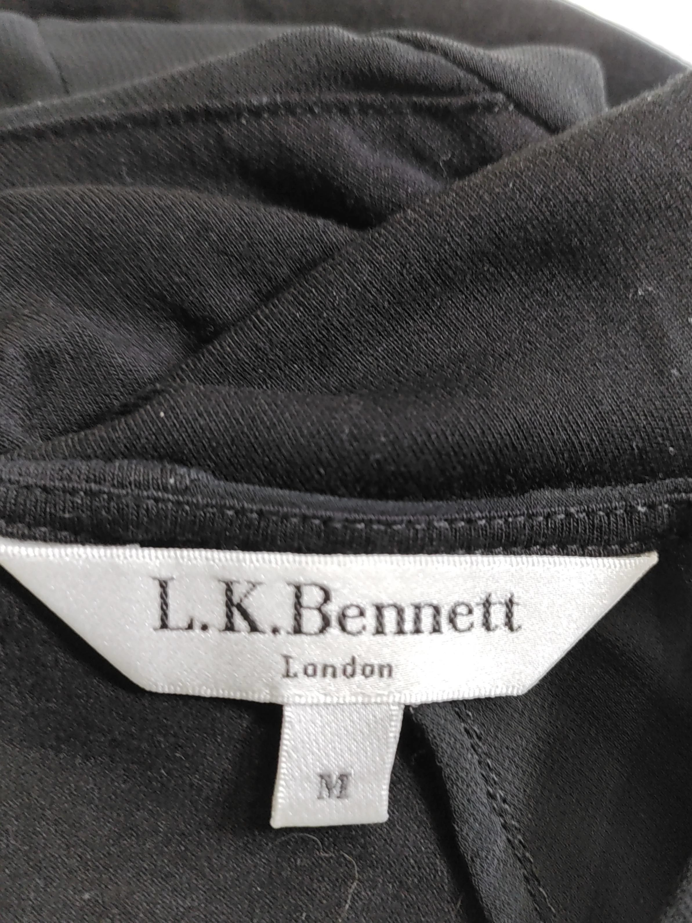 L.K. Bennett Women's Top M Black 100% Other Short Sleeve Round Neck Basic - Image 5
