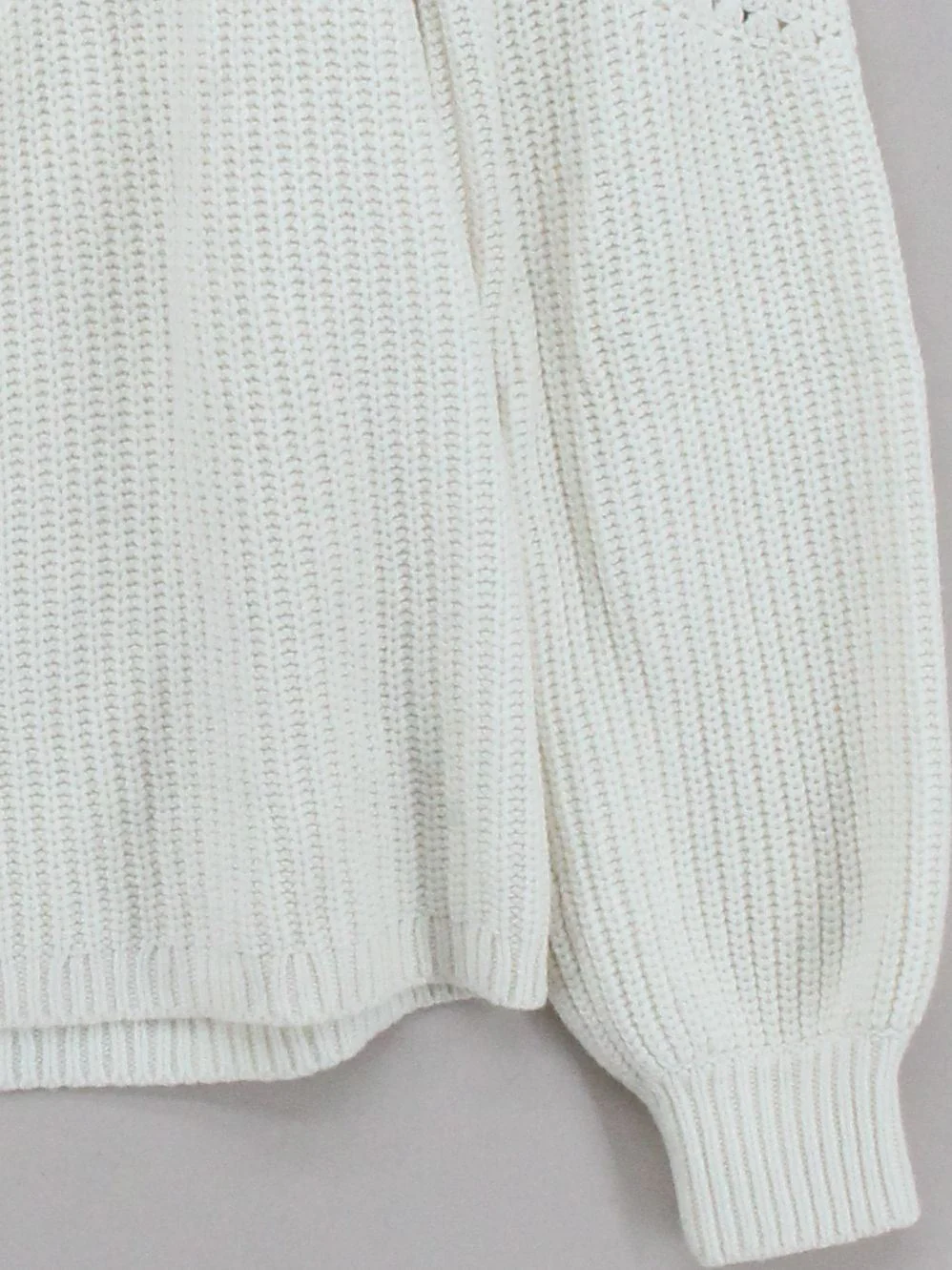 La Maille Sezane Women's Jumper XL Cream Wool with Cotton, Polyamide Pullover - Image 4