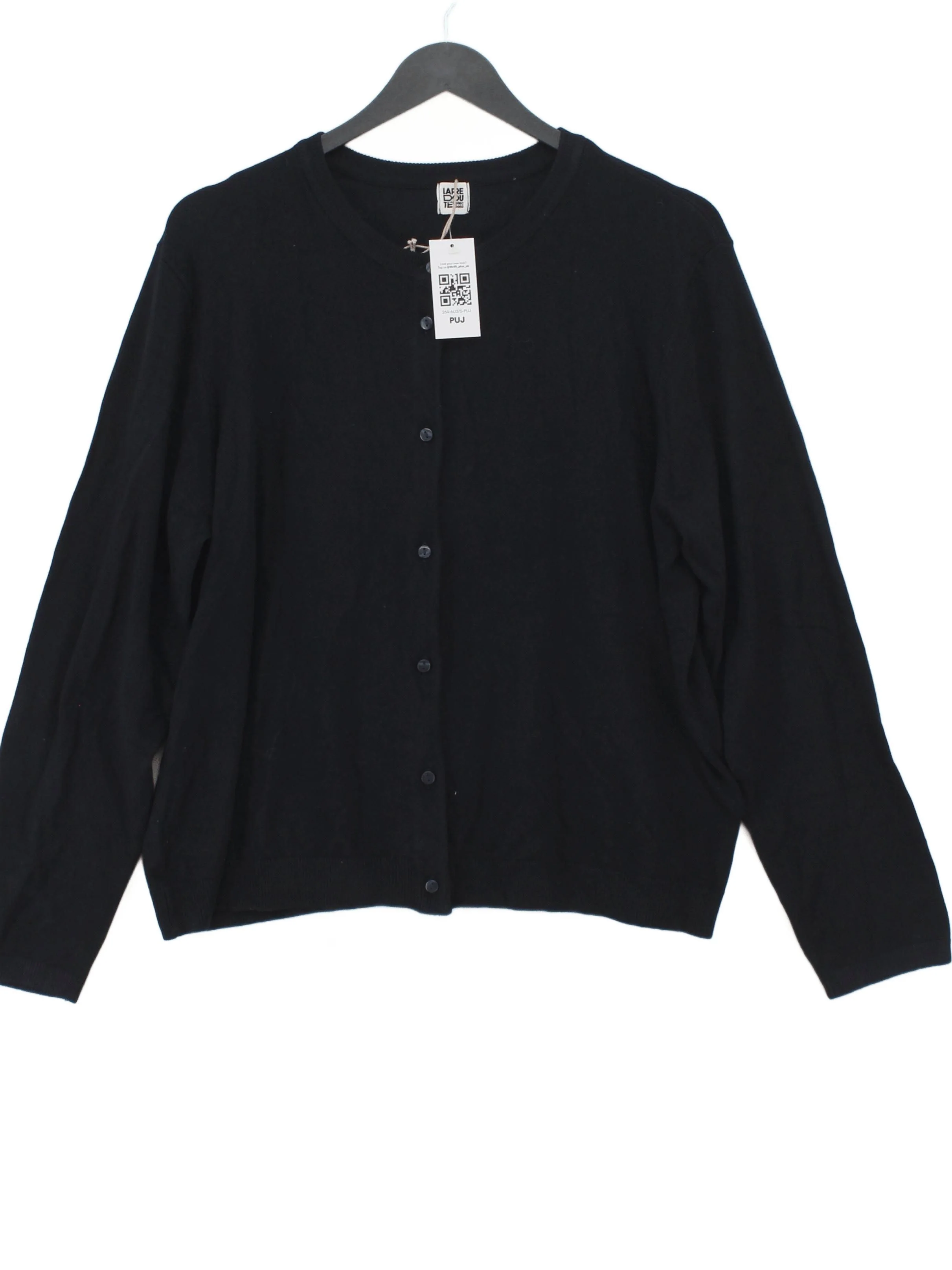 La Redoute Women's Cardigan XL Black Viscose with Polyamide Round Neck Cardigan