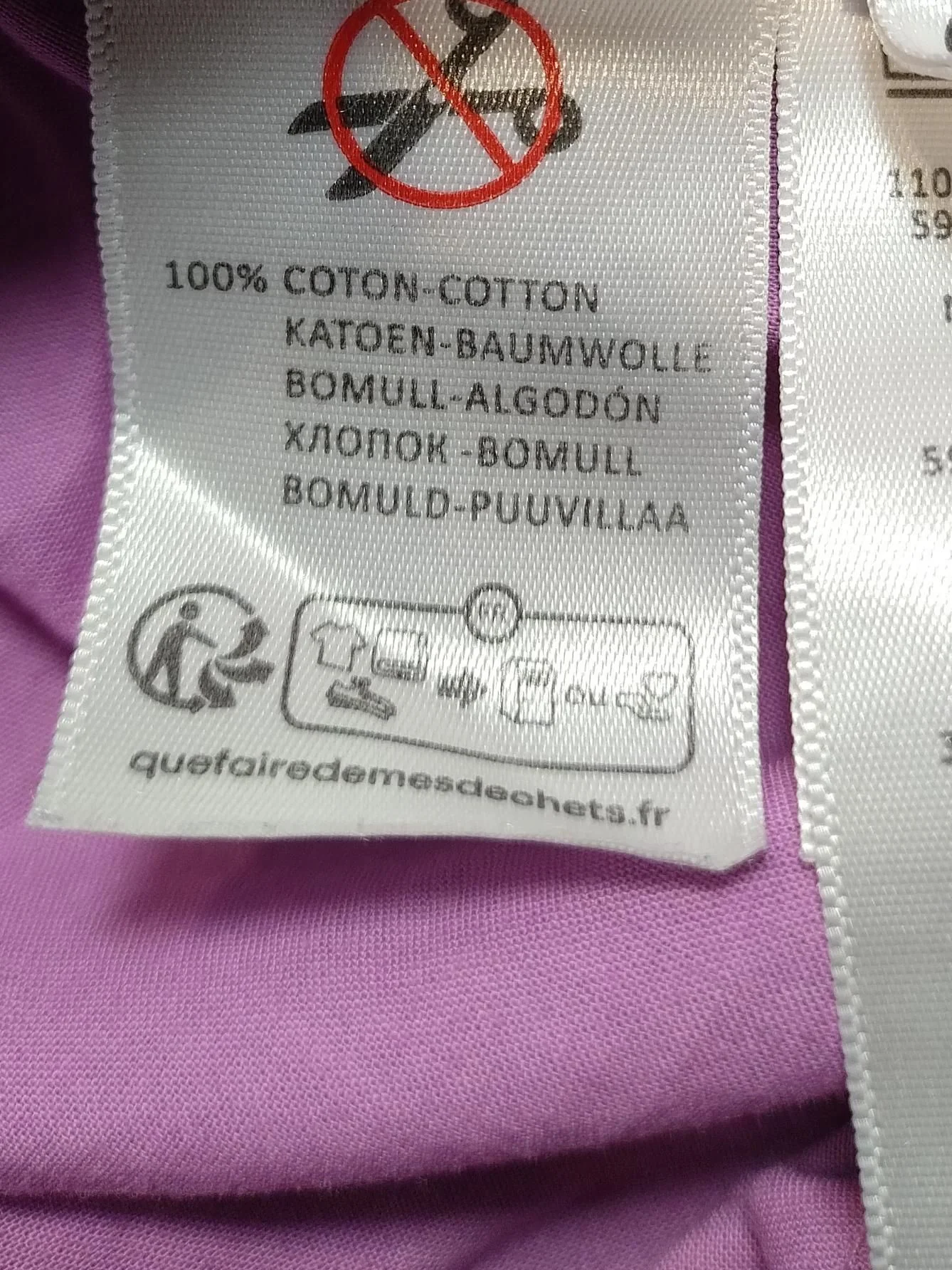 La Redoute Women's Shirt UK 10 Purple 100% Cotton Long Sleeve Collared Basic - Image 6