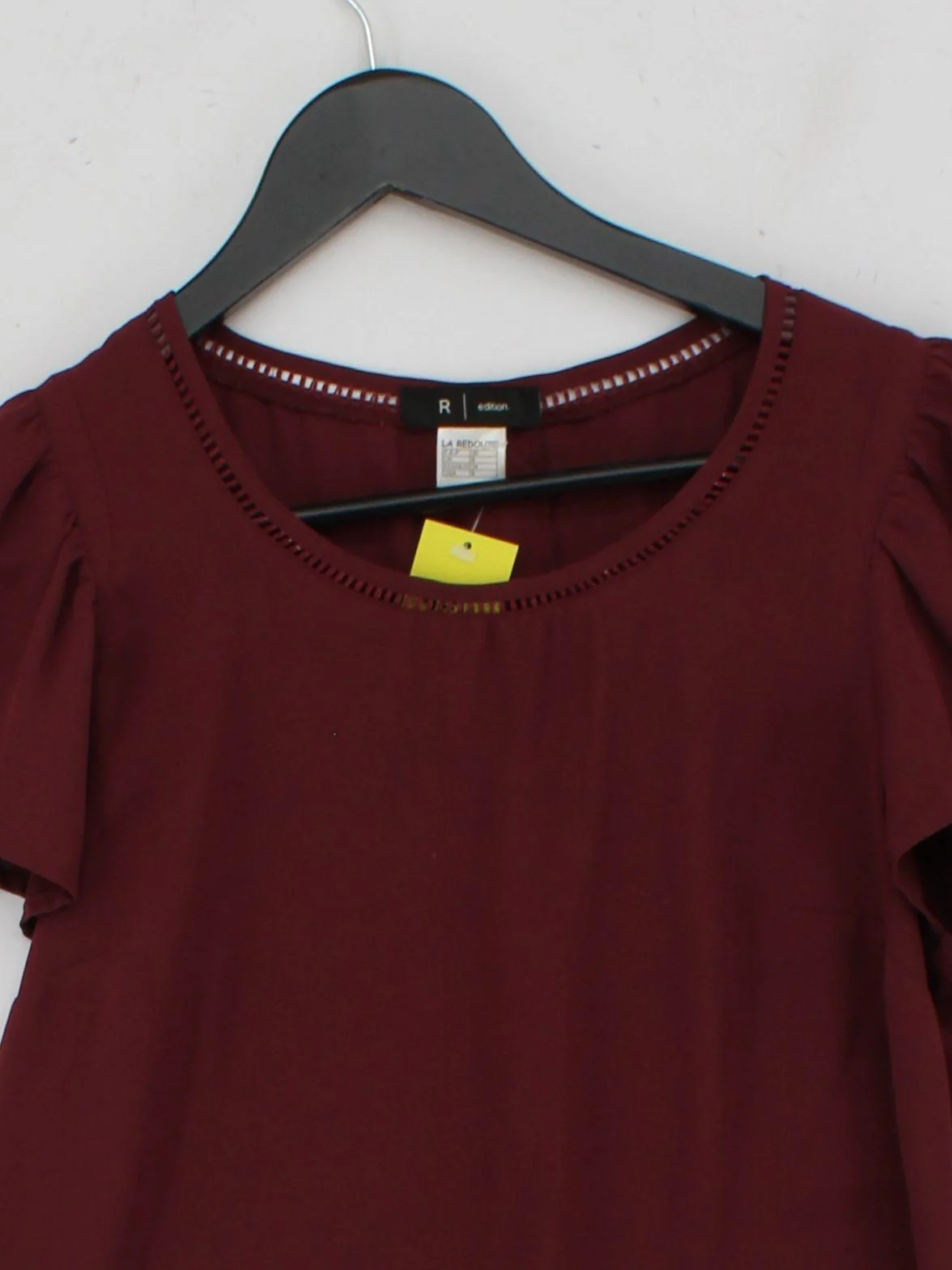 La Redoute Women's Top UK 8 Red 100% Other Sleeveless Round Neck Basic - Image 3