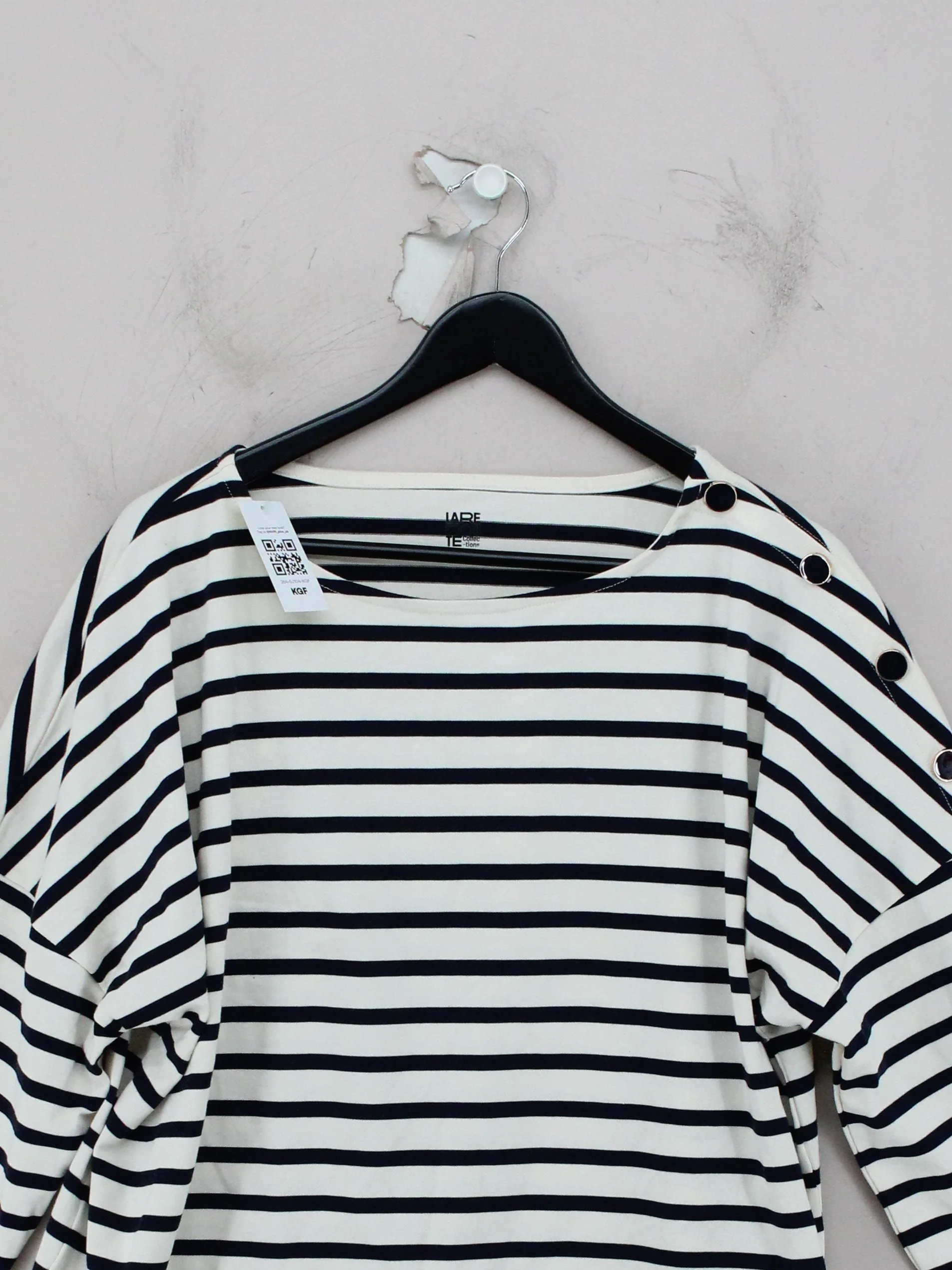 La Redoute Women's Top XL Multi Striped 100% Cotton Long Sleeve Round Neck Basic - Image 3