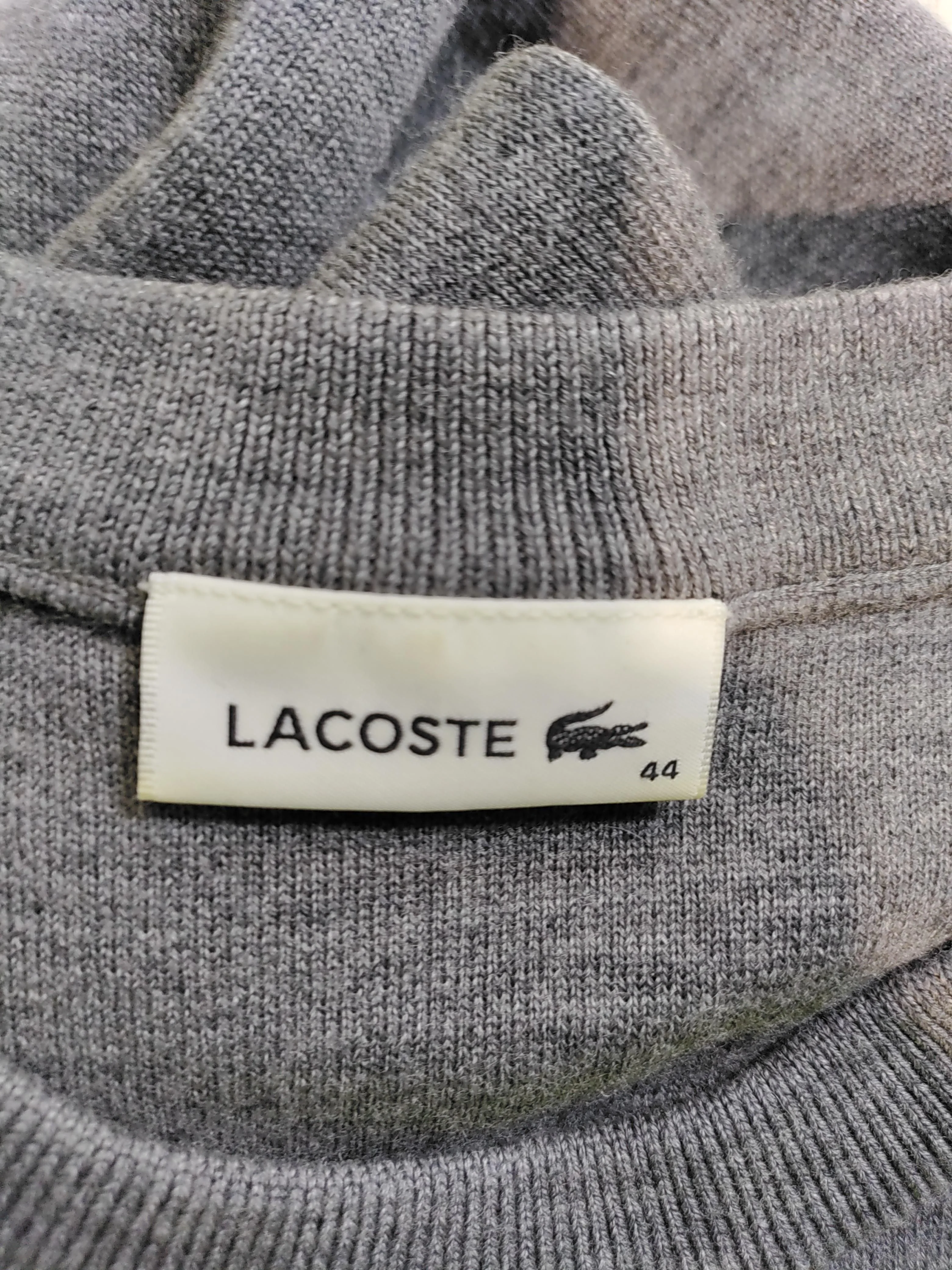 Lacoste Men's Jumper Chest: 44 in Grey Wool with Polyamide Pullover - Image 5