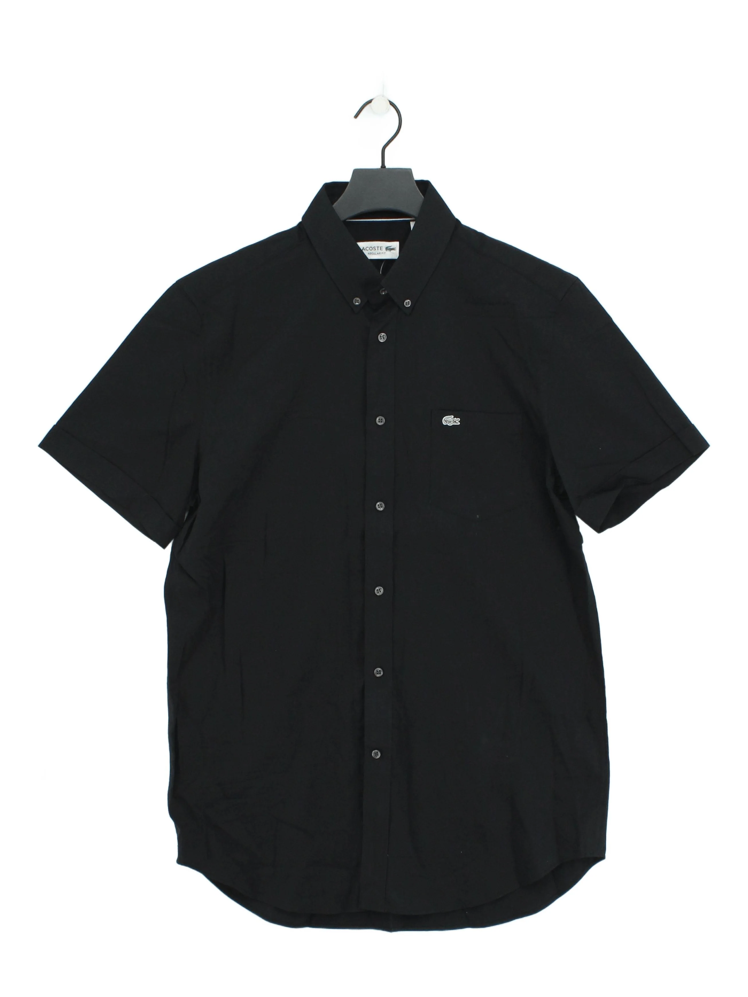 Lacoste Men's Shirt L Black 100% Cotton Basic