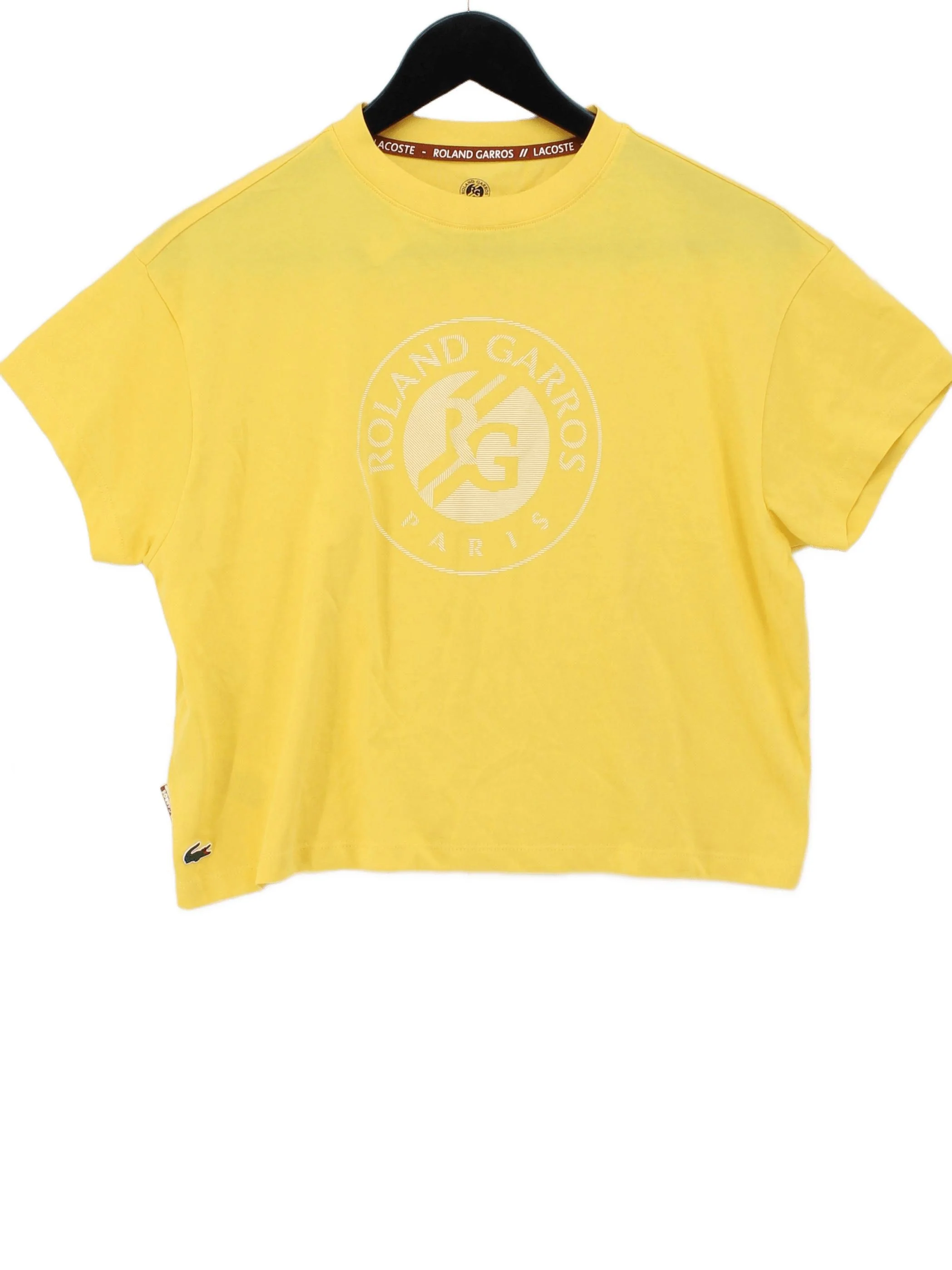 Lacoste Women's Top UK 10 Yellow Cotton with Polyester Basic