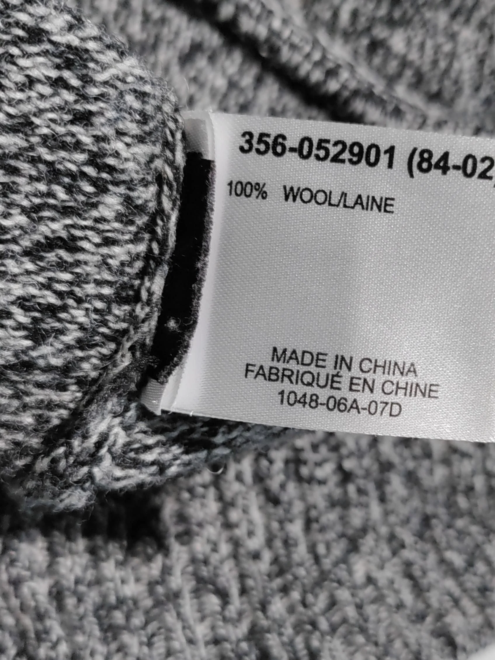 Lambswool Men's Jumper L Grey 100% Wool Mock Neck Pullover - Image 7