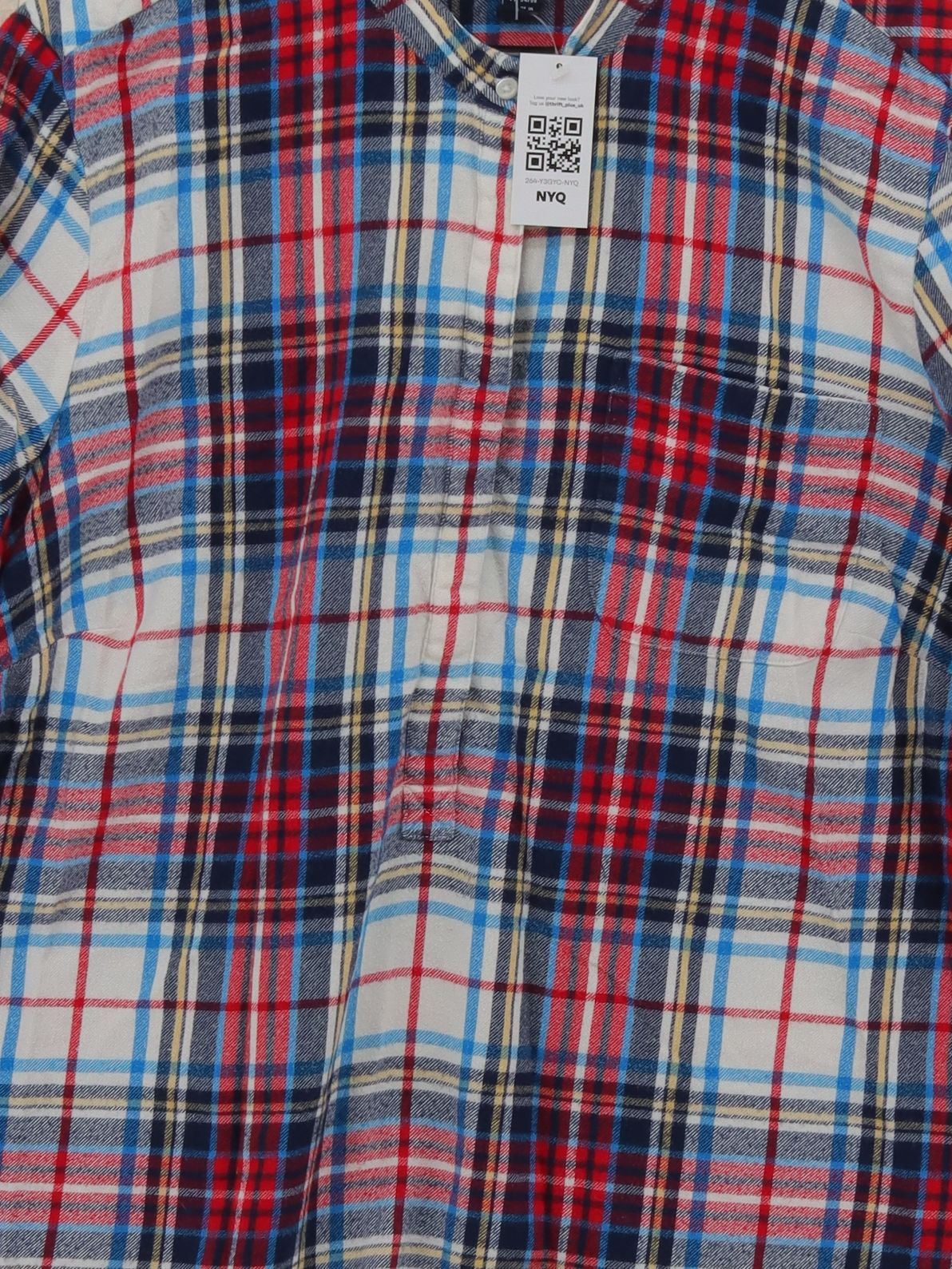 Lands End Men's Shirt Chest: 24 in Multi Checkered 100% Cotton Basic - Image 3