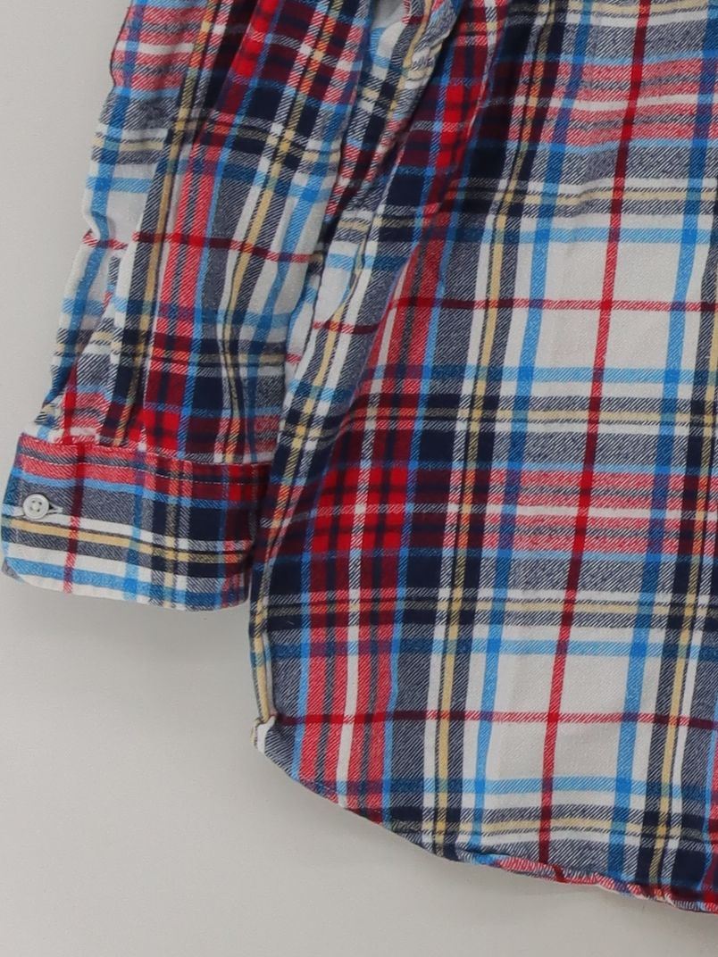 Lands End Men's Shirt Chest: 24 in Multi Checkered 100% Cotton Basic - Image 4