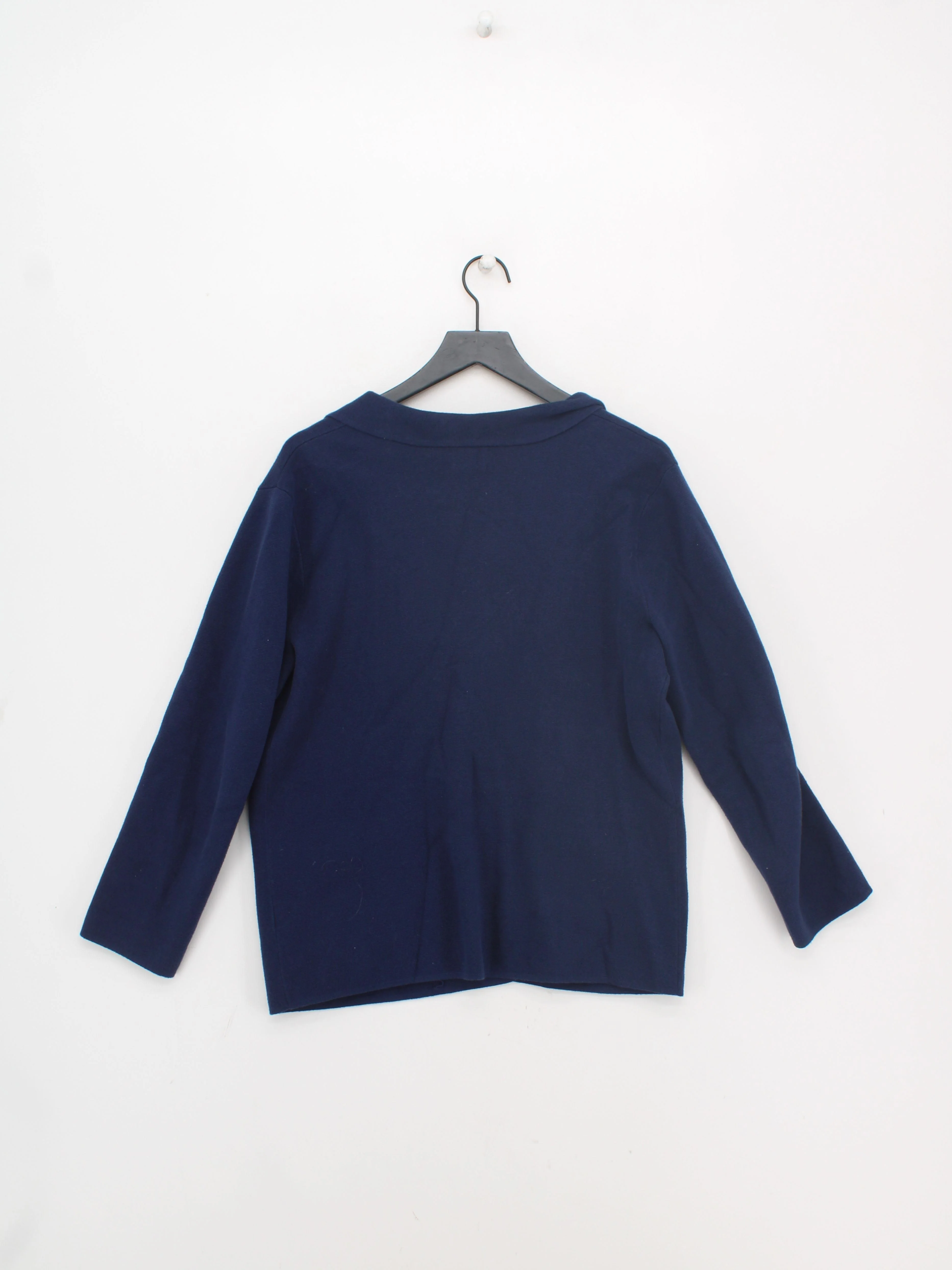 Lands End Women's Cardigan M Blue 100% Cotton Collared Cardigan - Image 2