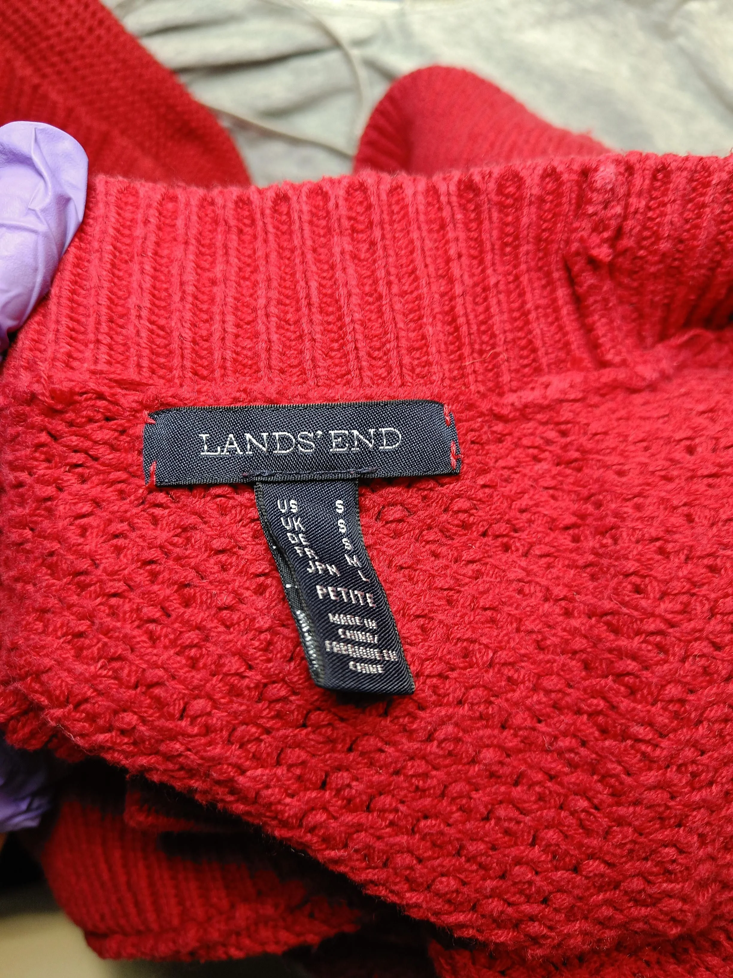 Lands End Women's Cardigan S Red Cotton with Polyester V-Neck Cardigan - Image 5