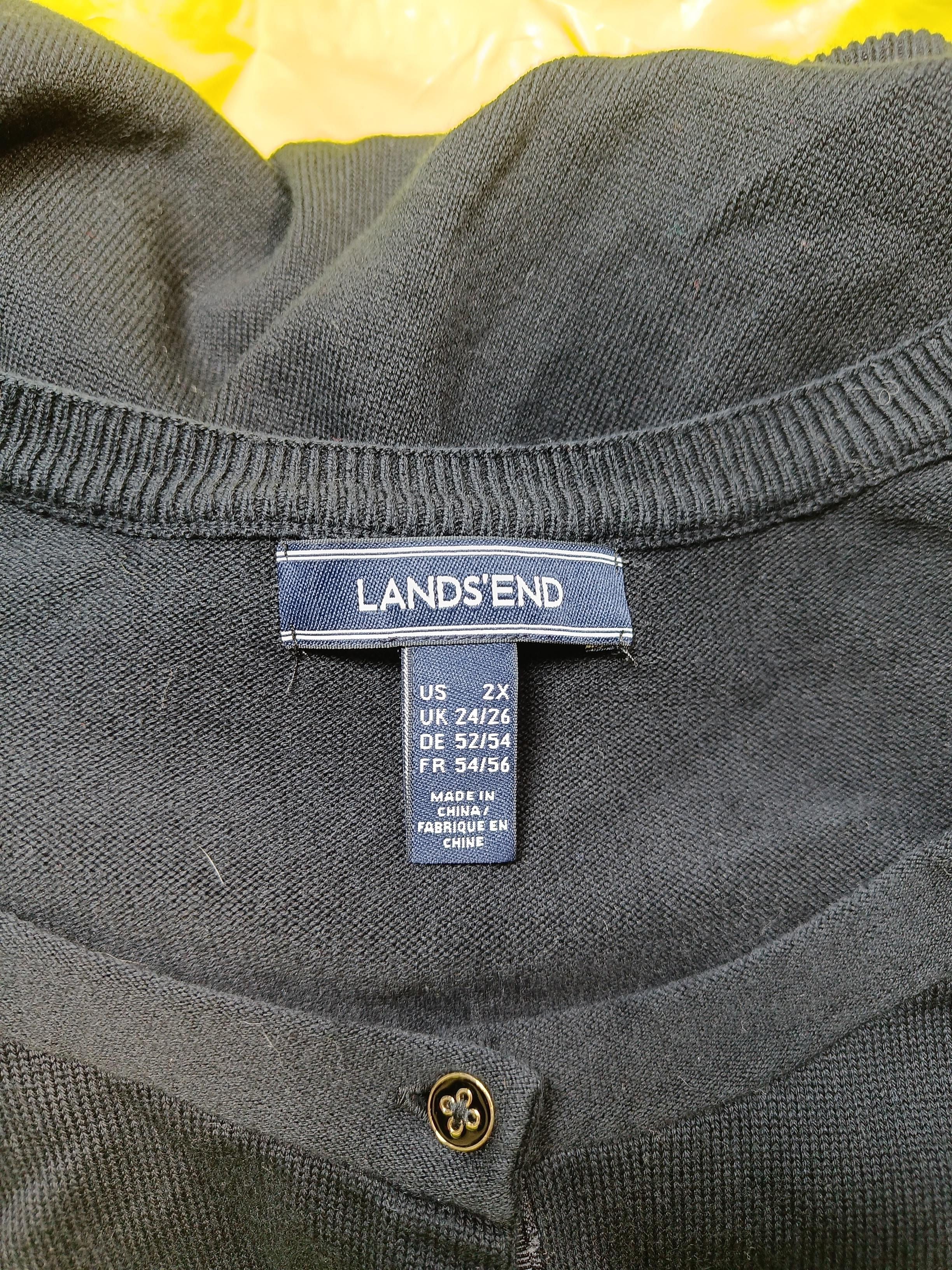 Lands End Women's Cardigan UK 24 Black Cotton with Nylon, Elastane Cardigan - Image 5