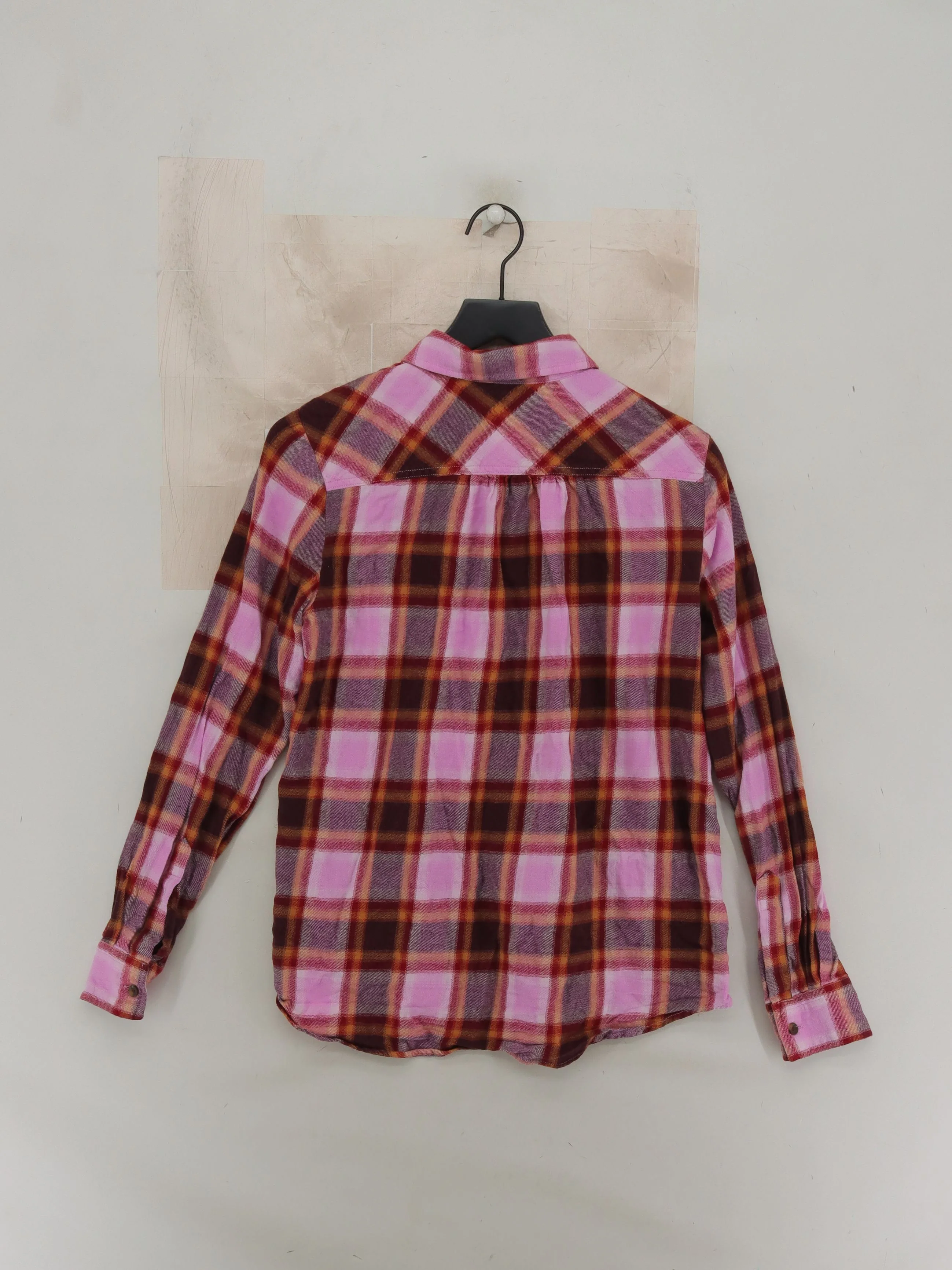 Lands End Women's Shirt S Multi Checkered 100% Cotton Long Sleeve Collared Basic - Image 2
