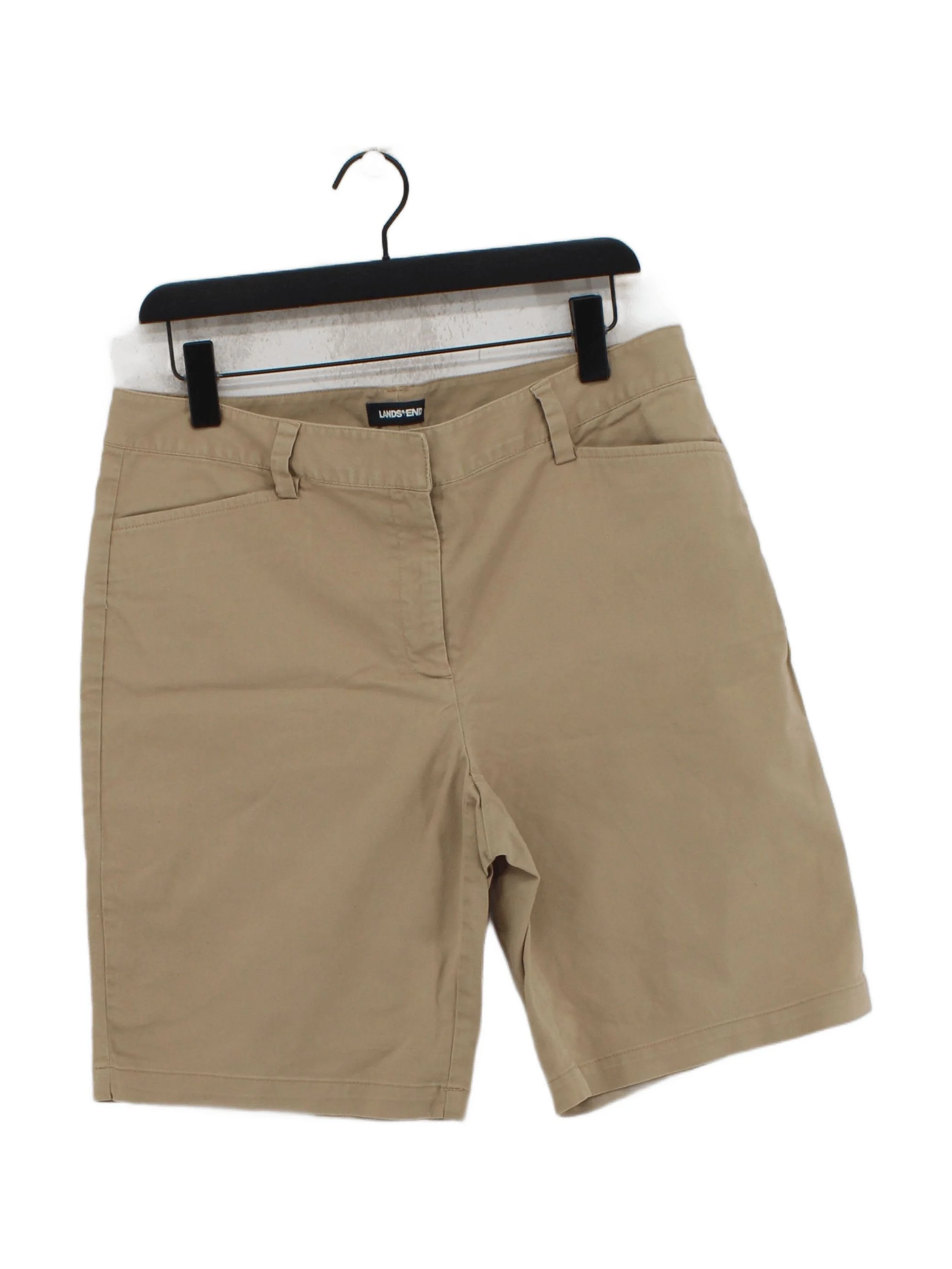 Lands End Women's Shorts UK 12 Tan Cotton with Elastane Mom