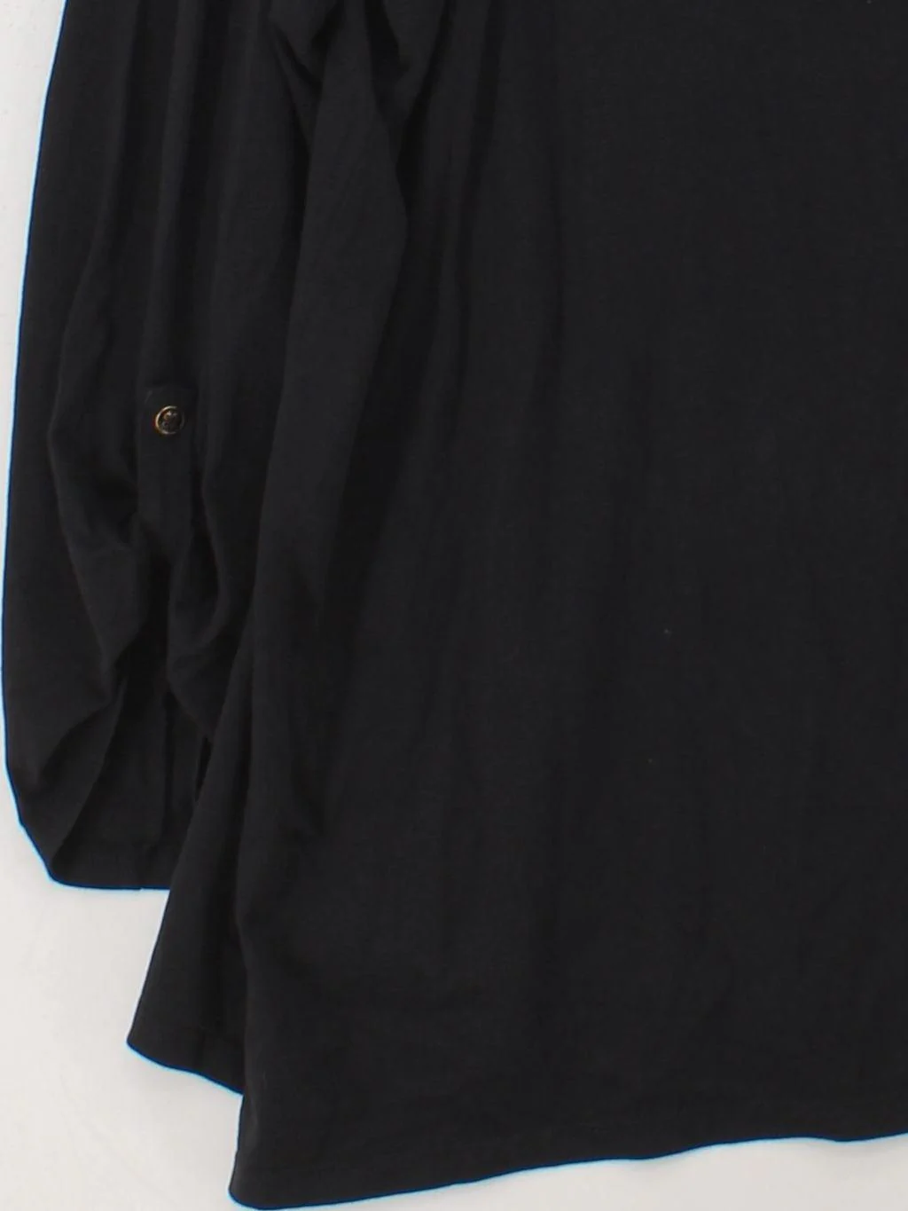 Lands End Women's Top UK 28 Black 100% Cotton Long Sleeve Round Neck Basic - Image 4