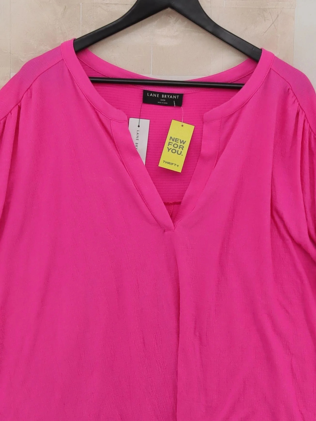 Lane Bryant Women's Top UK 22 Pink Polyester with Rayon, Spandex Basic - Image 3