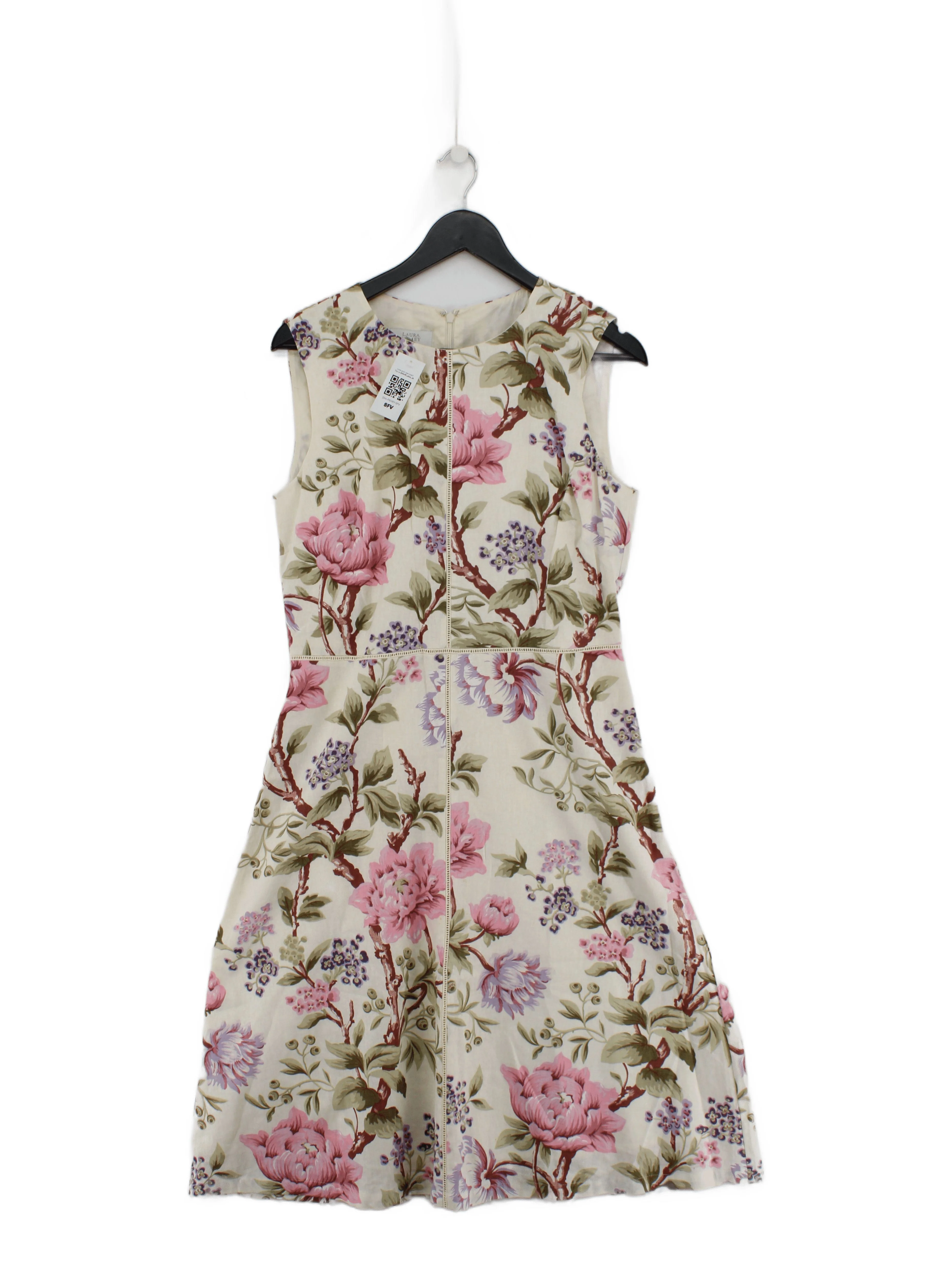 Laura Ashley A-Line Midi Dress UK12 in Cream