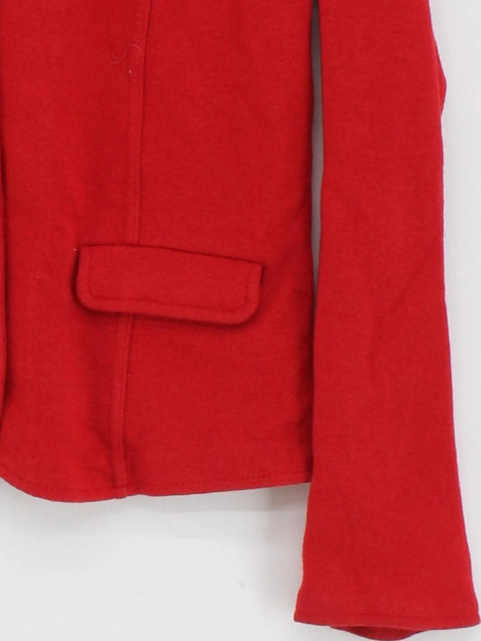 Laura Ashley Women's Blazer UK 14 Red Cotton with Wool Overcoat - Image 4