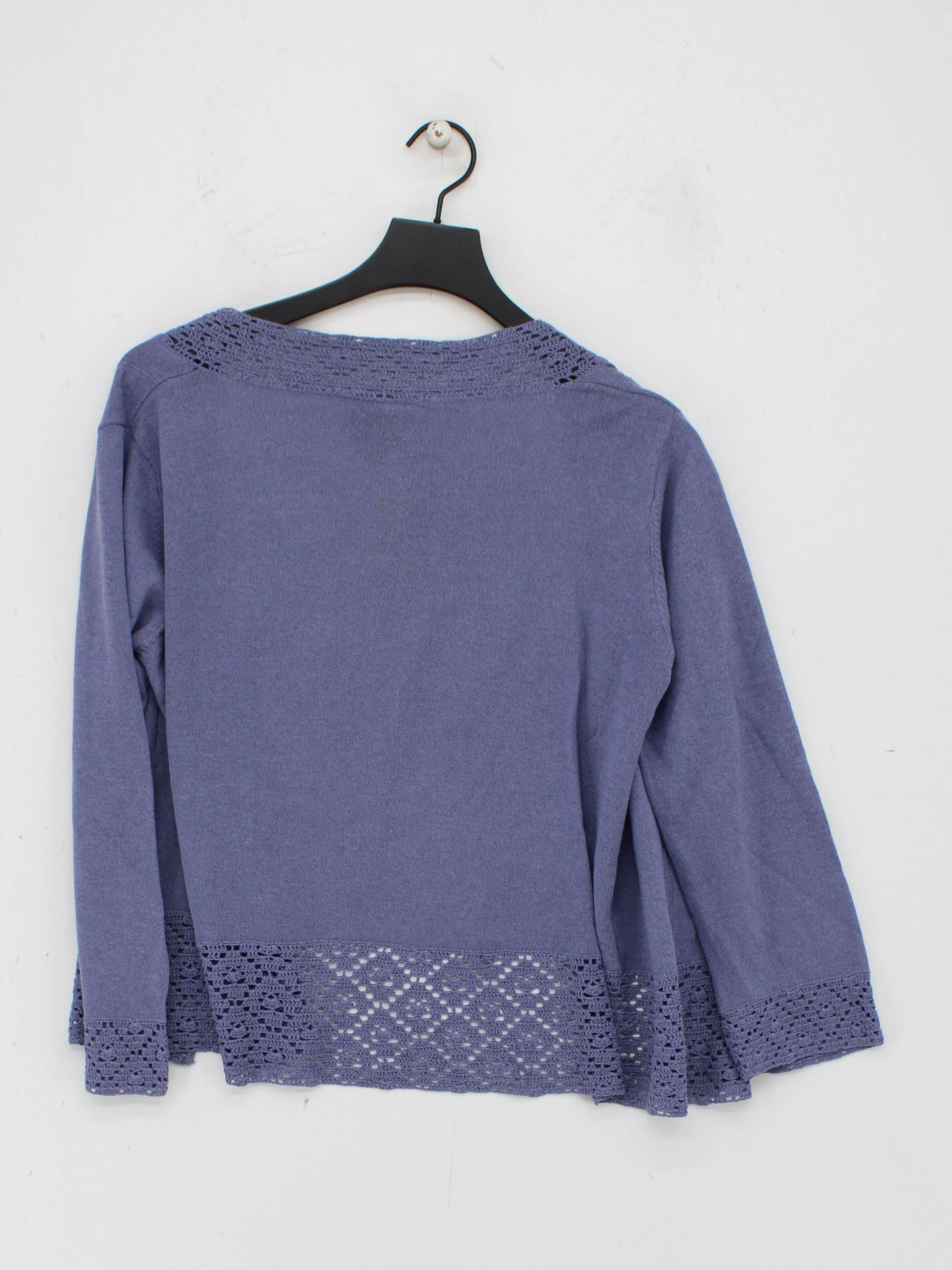Laura Ashley Women's Cardigan L Purple Cotton with Viscose V-Neck Cardigan - Image 2
